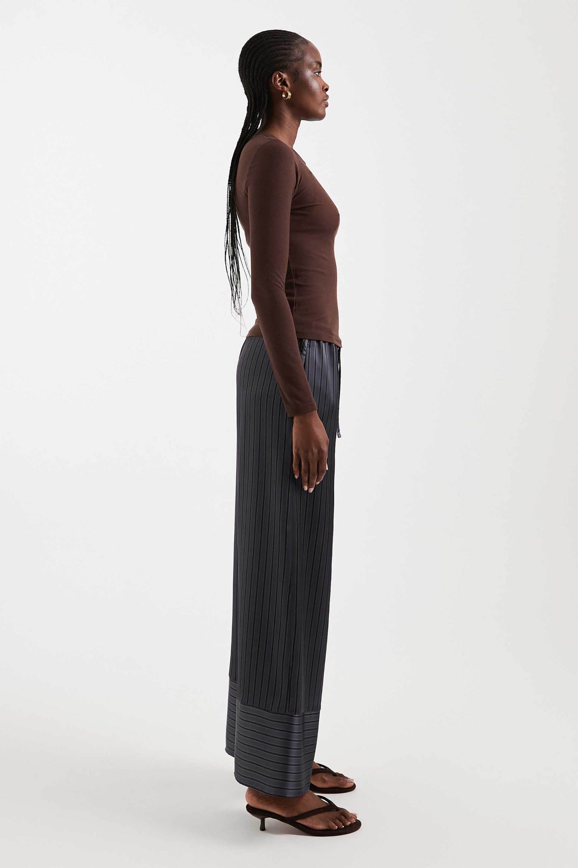 Topshop γυναικείο παντελόνι σατέν με ρίγα 