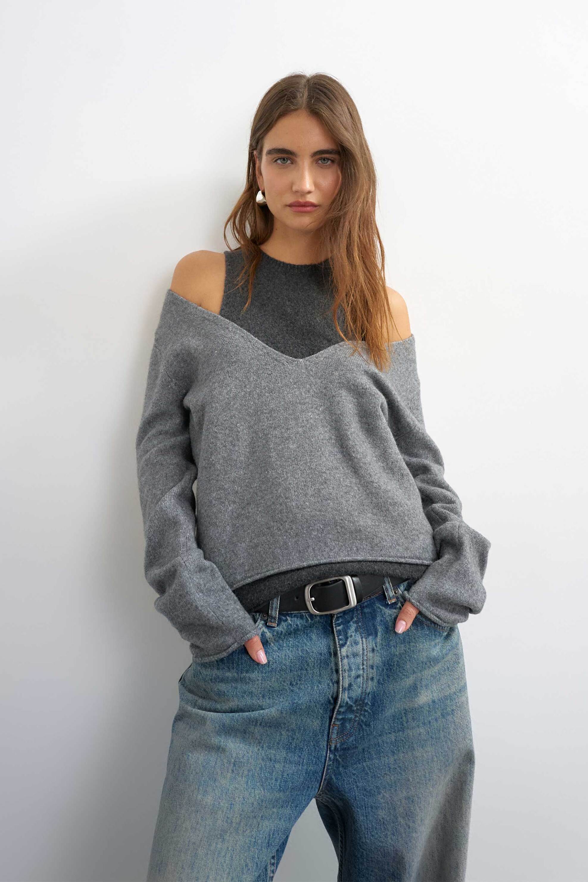 Topshop γυναικεία πλεκτή μπλούζα 3/4 