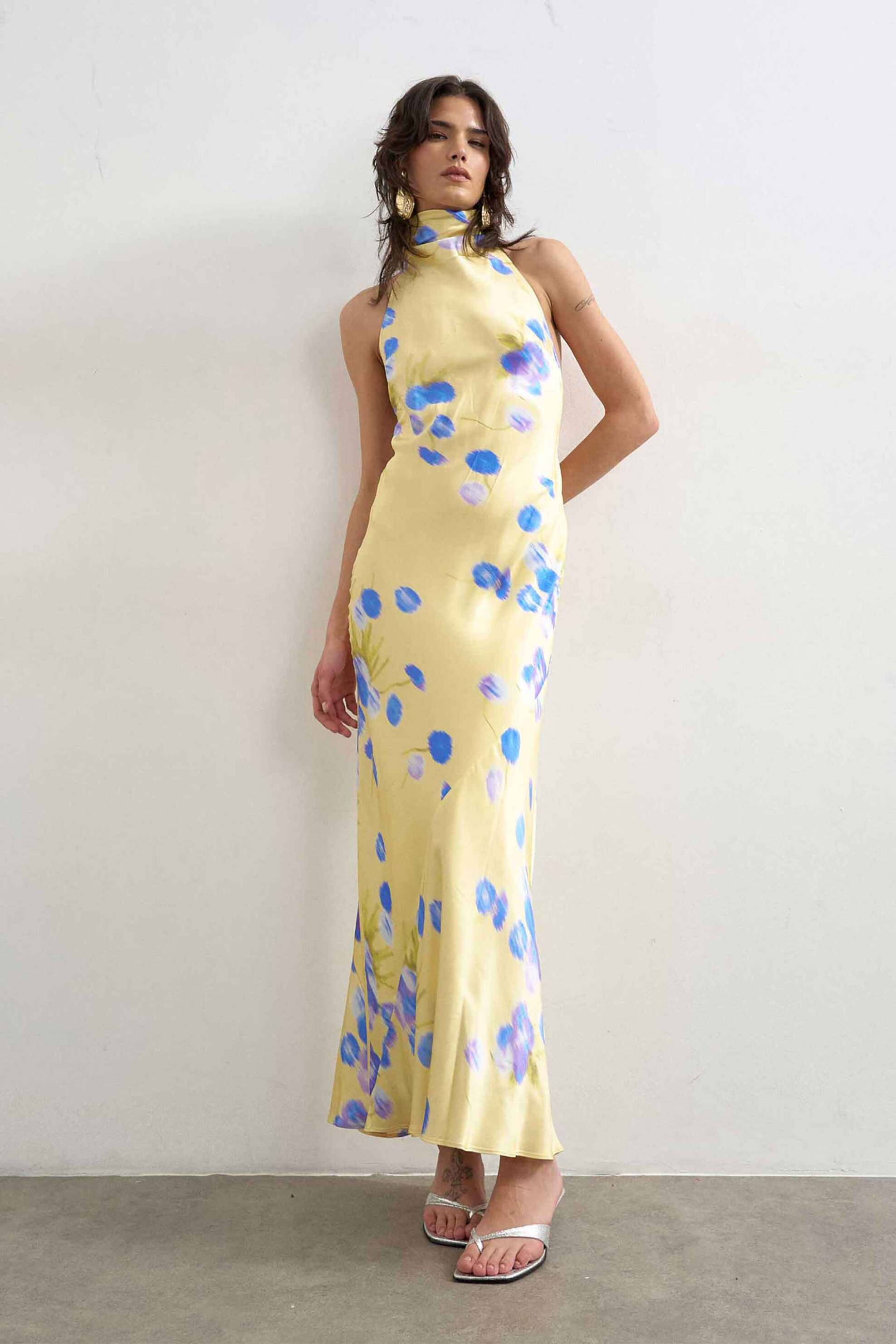 Topshop γυναικείο midi φόρεμα με floral print 