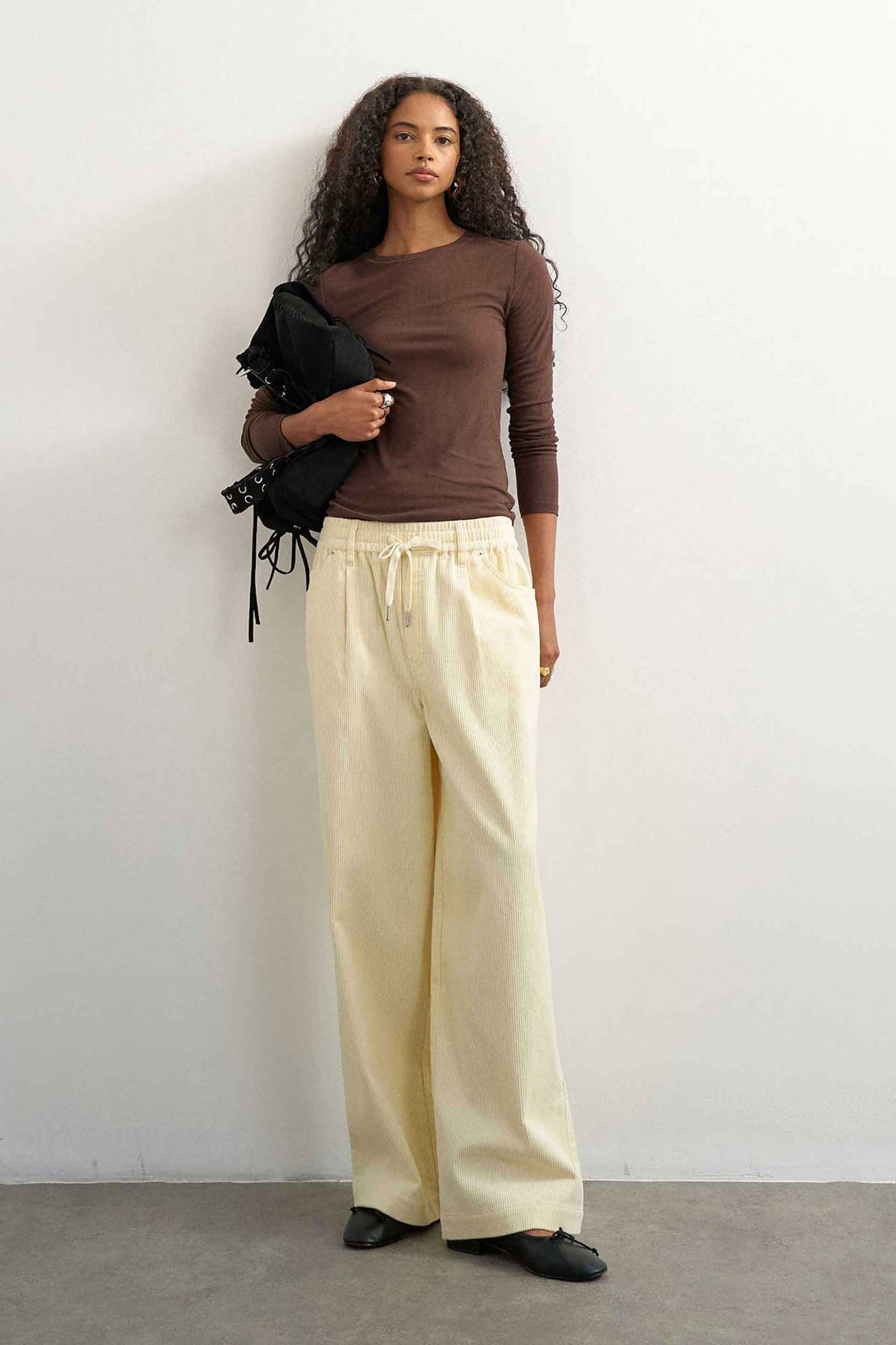 Topshop γυναικείο παντελόνι κοτλέ Wide Leg 