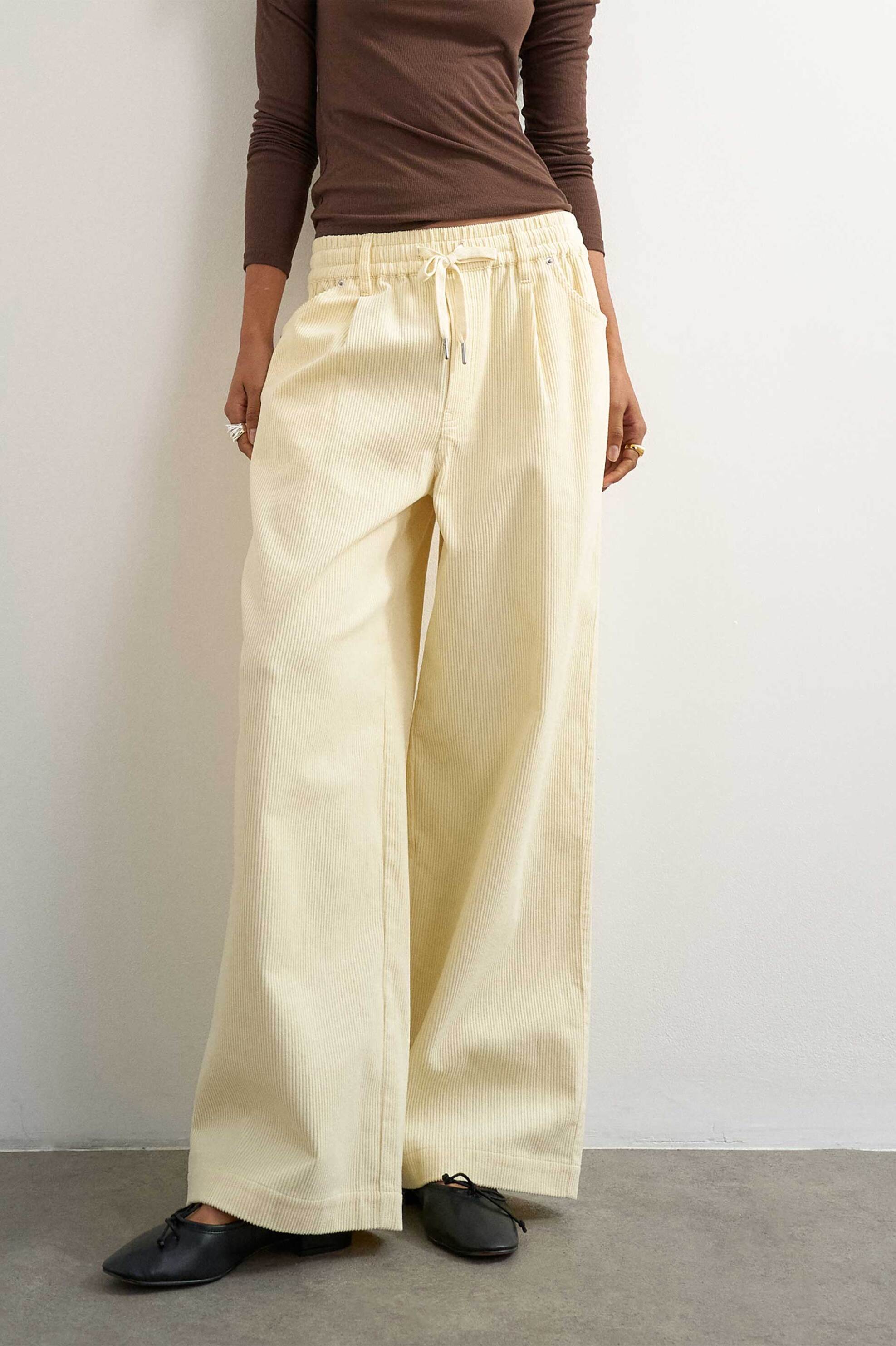 Topshop γυναικείο παντελόνι κοτλέ Wide Leg 