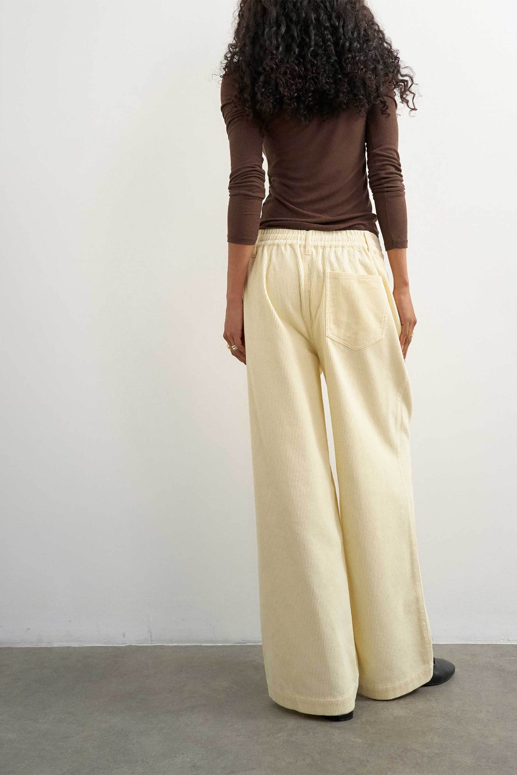 TOPSHOP Topshop γυναικείο παντελόνι κοτλέ Wide Leg "Elvira" - 31001397 Εκρού - 4