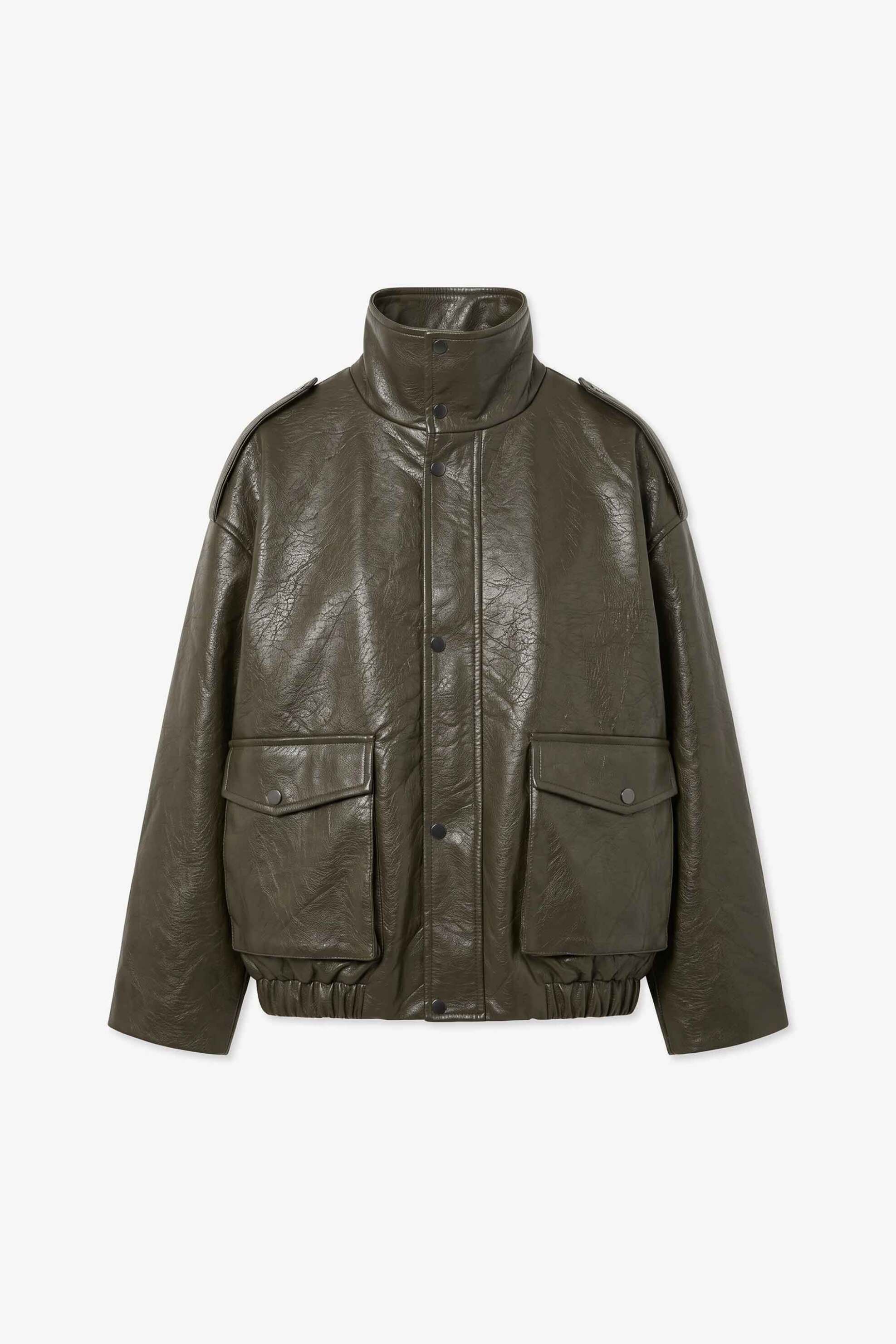 TOPSHOP Topshop γυναικείο bomber jacket από faux δέρμα "Toma" - 31001551 Πράσινο - 4