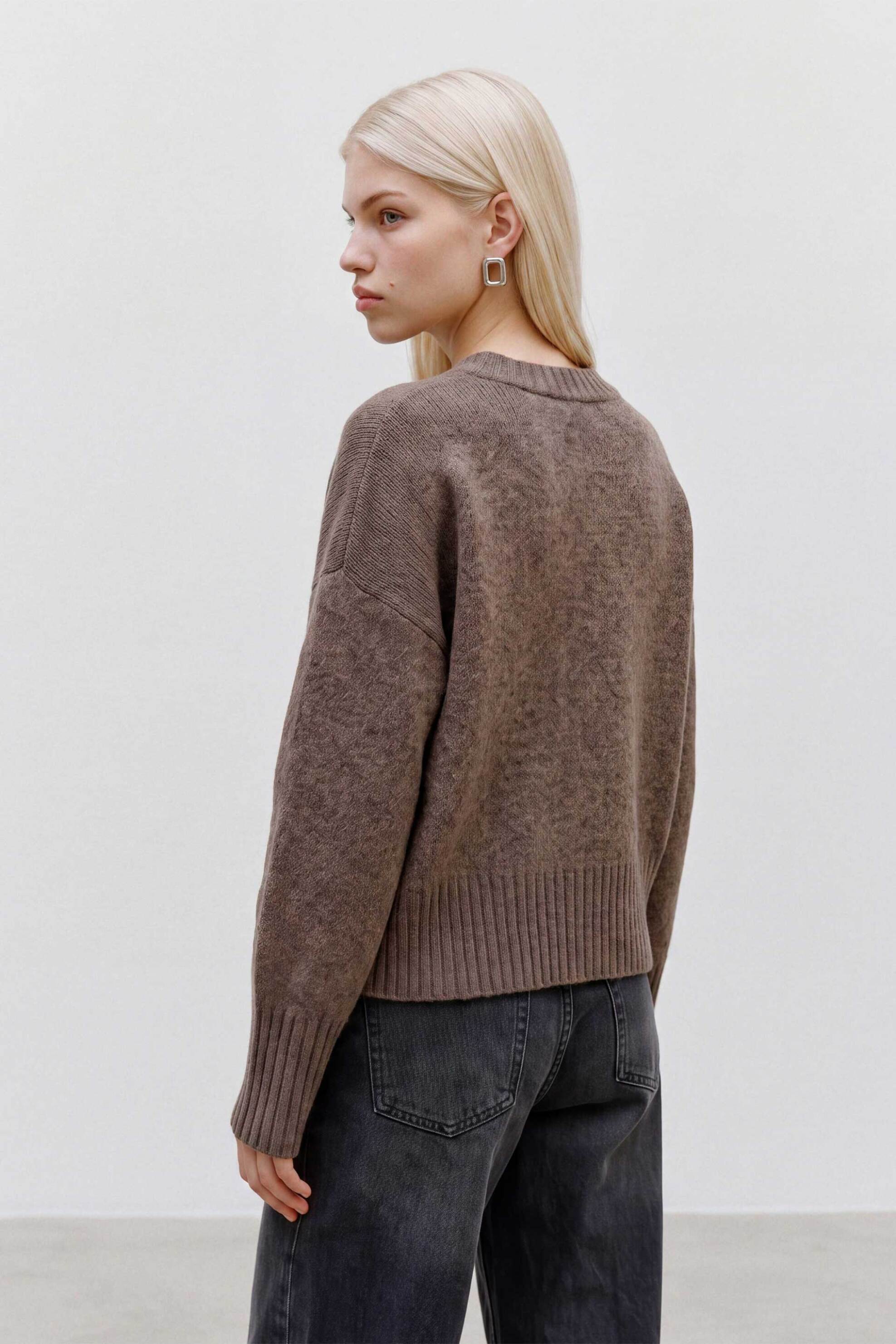 TOPSHOP Topshop γυναικείο πουλόβερ μονόχρωμο "Daisy" - 31001774 Καφέ - 4