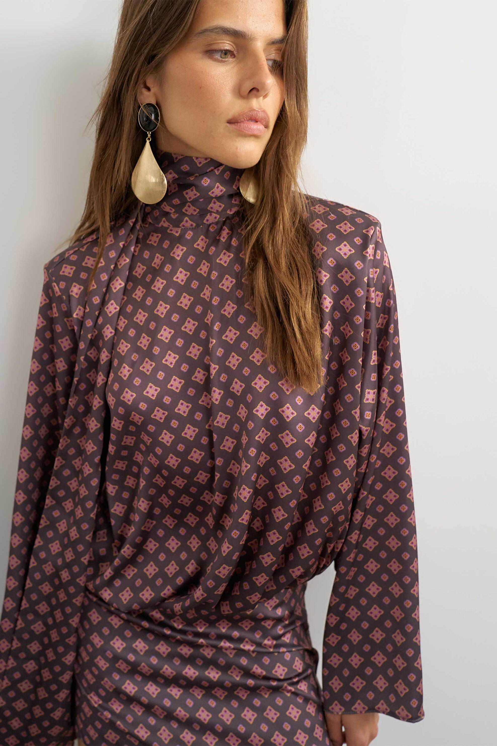 Topshop γυναικείο mini φόρεμα σατέν εμπριμέ 