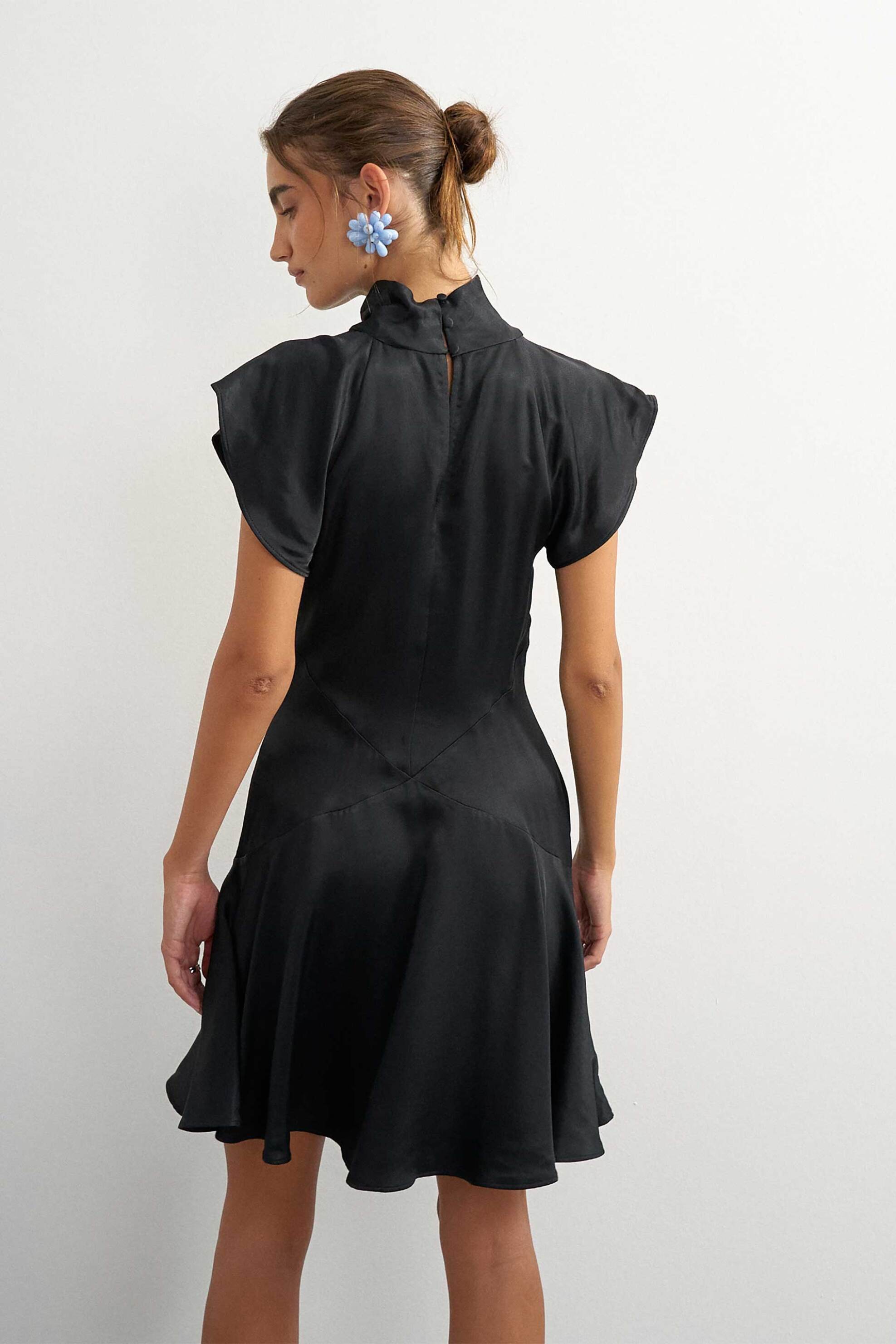 TOPSHOP Topshop γυναικείο mini φόρεμα σατέν "Cilly" - 31002213 Μαύρο - 4