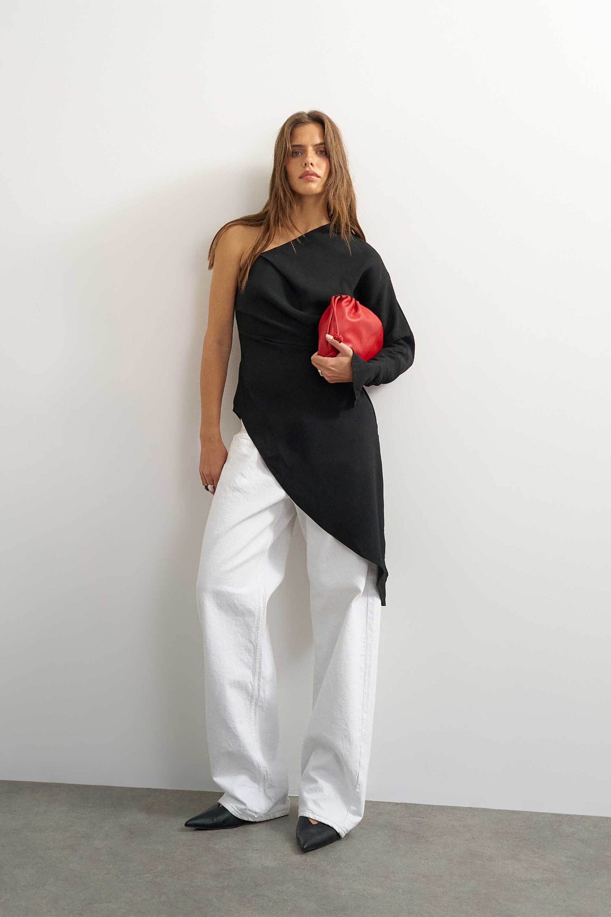 TOPSHOP Topshop γυναικεία μπλούζα με έναν ώμο "Oline" - 31001385 Μαύρο - 3