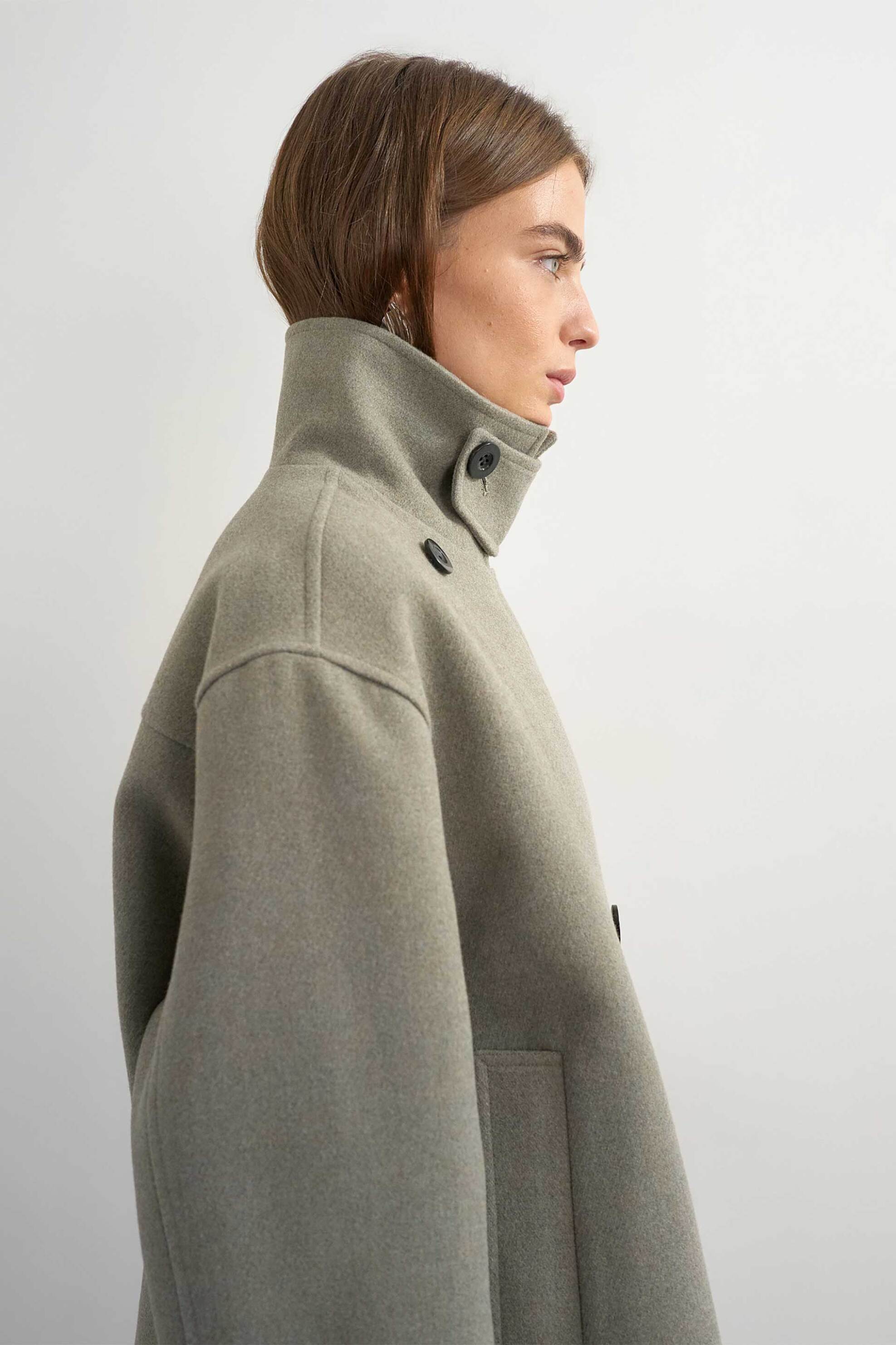 TOPSHOP Topshop γυναικείο κοντό παλτό "Thea" - 31001460 Γκρι - 3