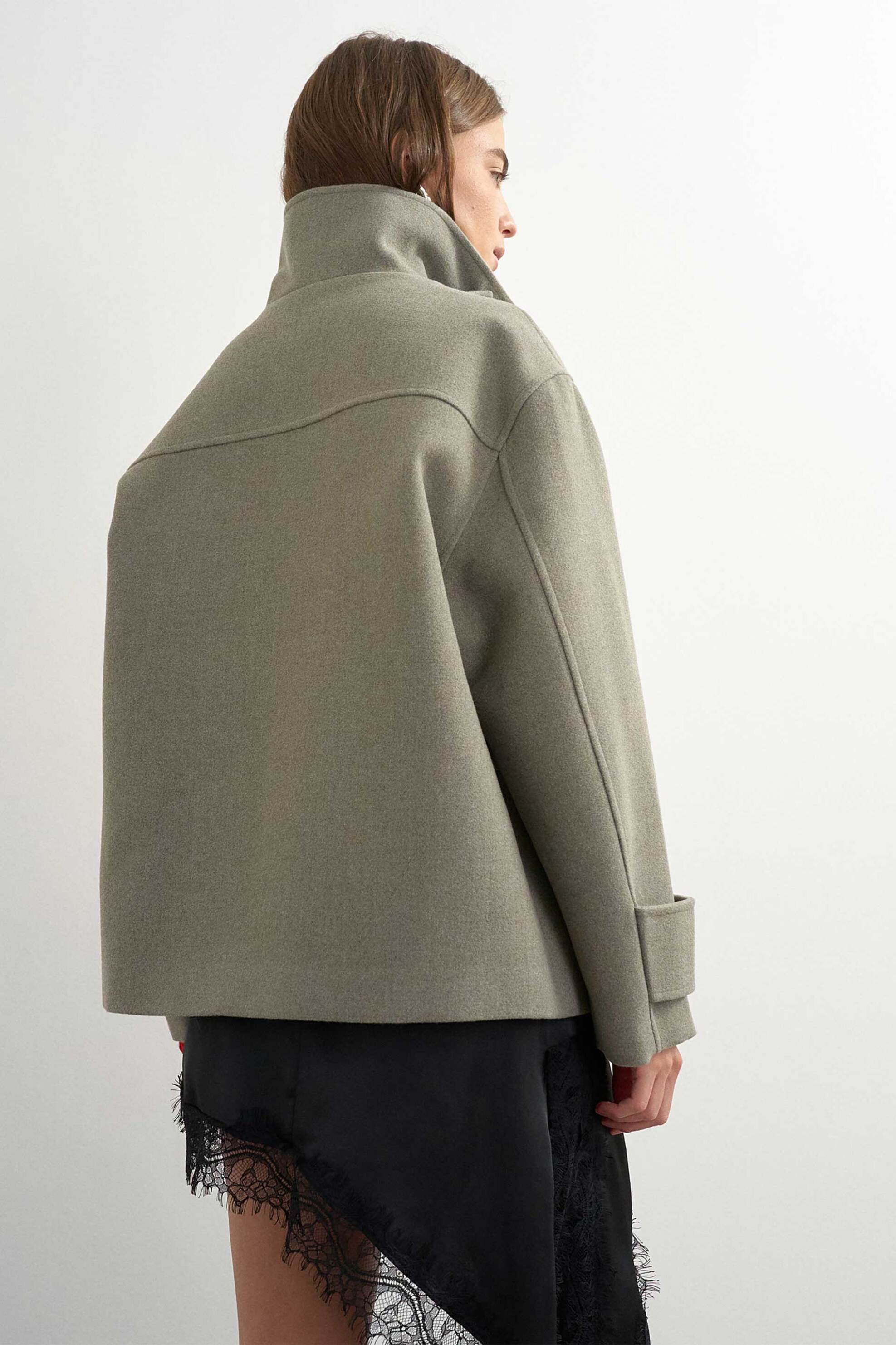 TOPSHOP Topshop γυναικείο κοντό παλτό "Thea" - 31001460 Γκρι - 4