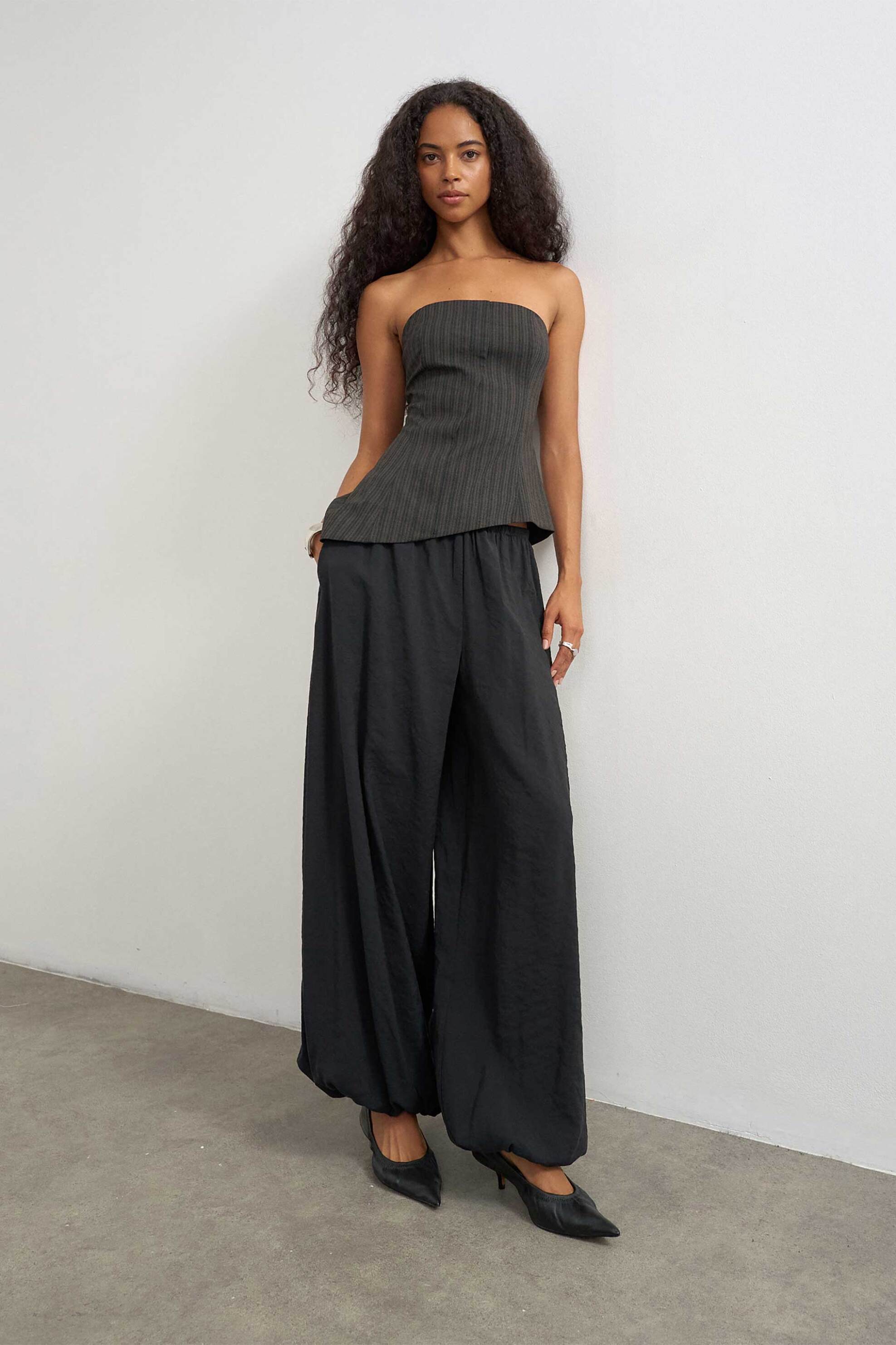 Topshop γυναικείο τοπ στράπλες ριγέ 
