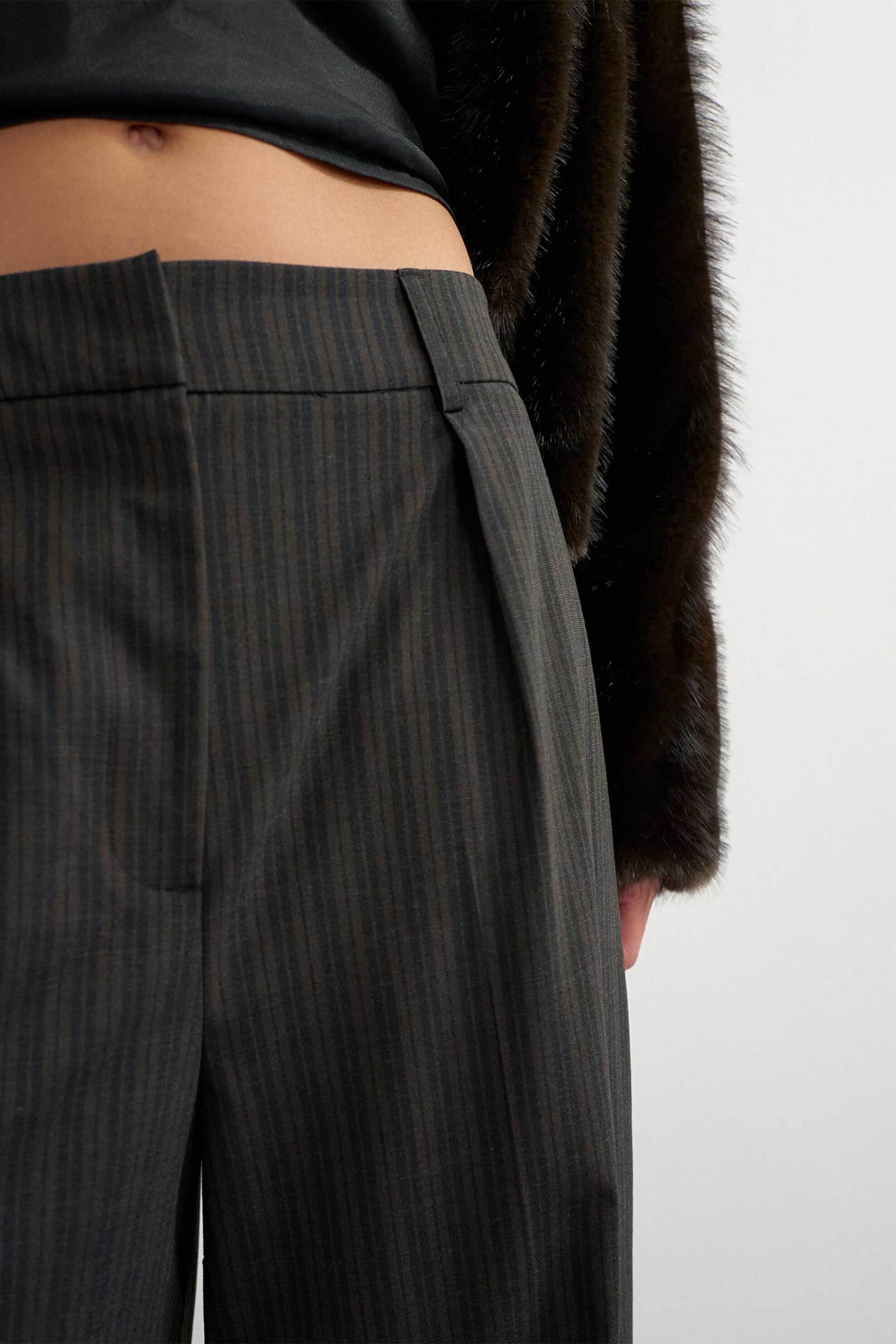 TOPSHOP Topshop γυναικείο παντελόνι ψηλόμεσο Wide Leg "Tascha" - 31001378 Καφέ - 3