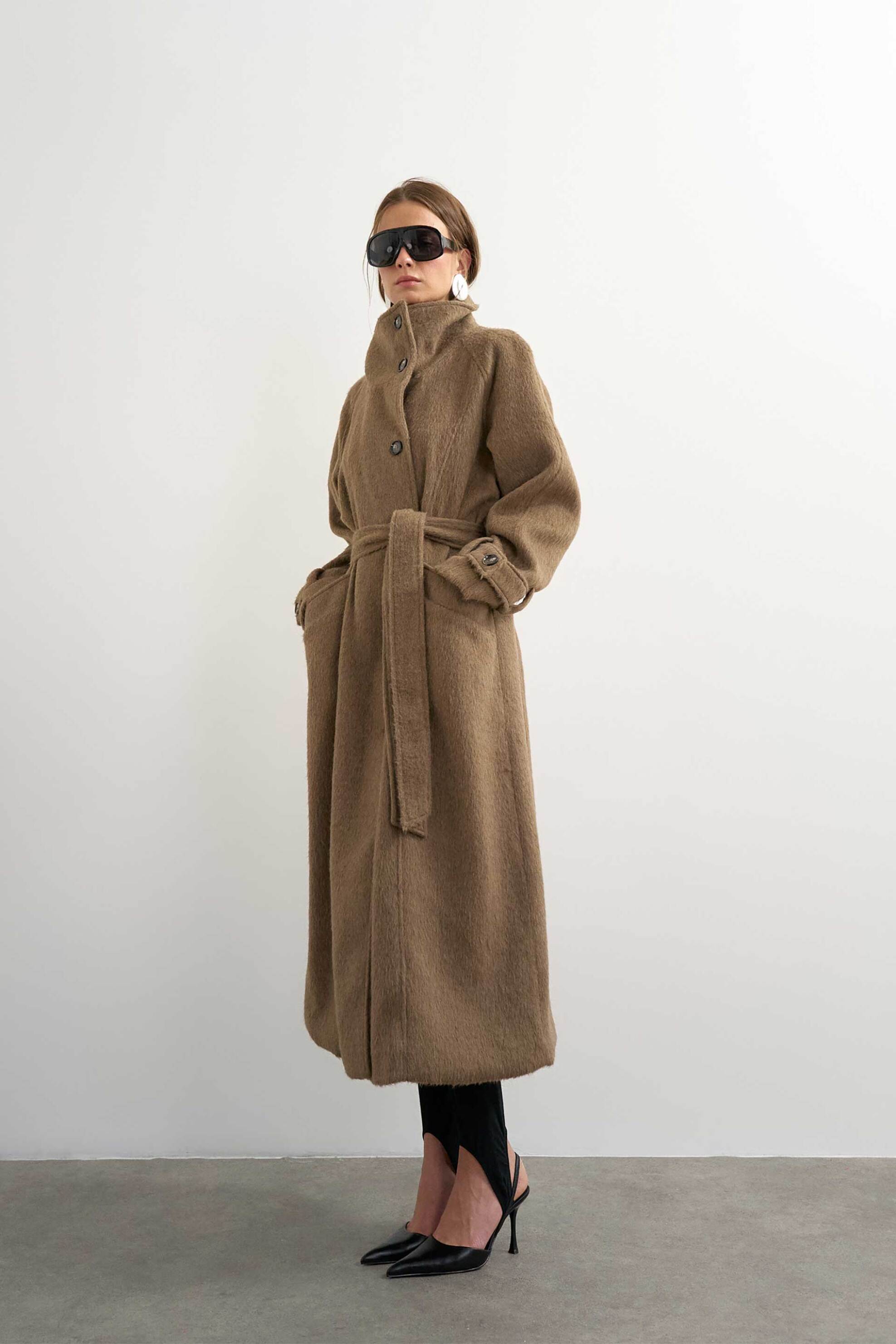 Topshop γυναικείο παλτό με ζώνη 
