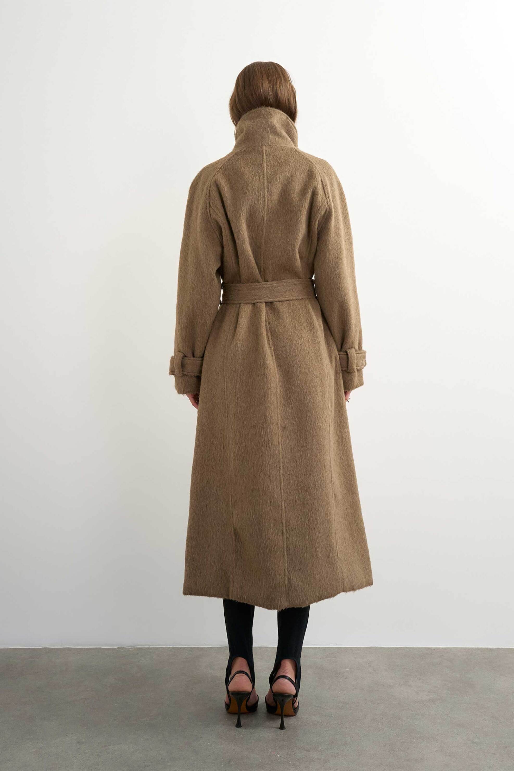 TOPSHOP Topshop γυναικείο παλτό με ζώνη "Talila" - 31001595 Καφέ - 4
