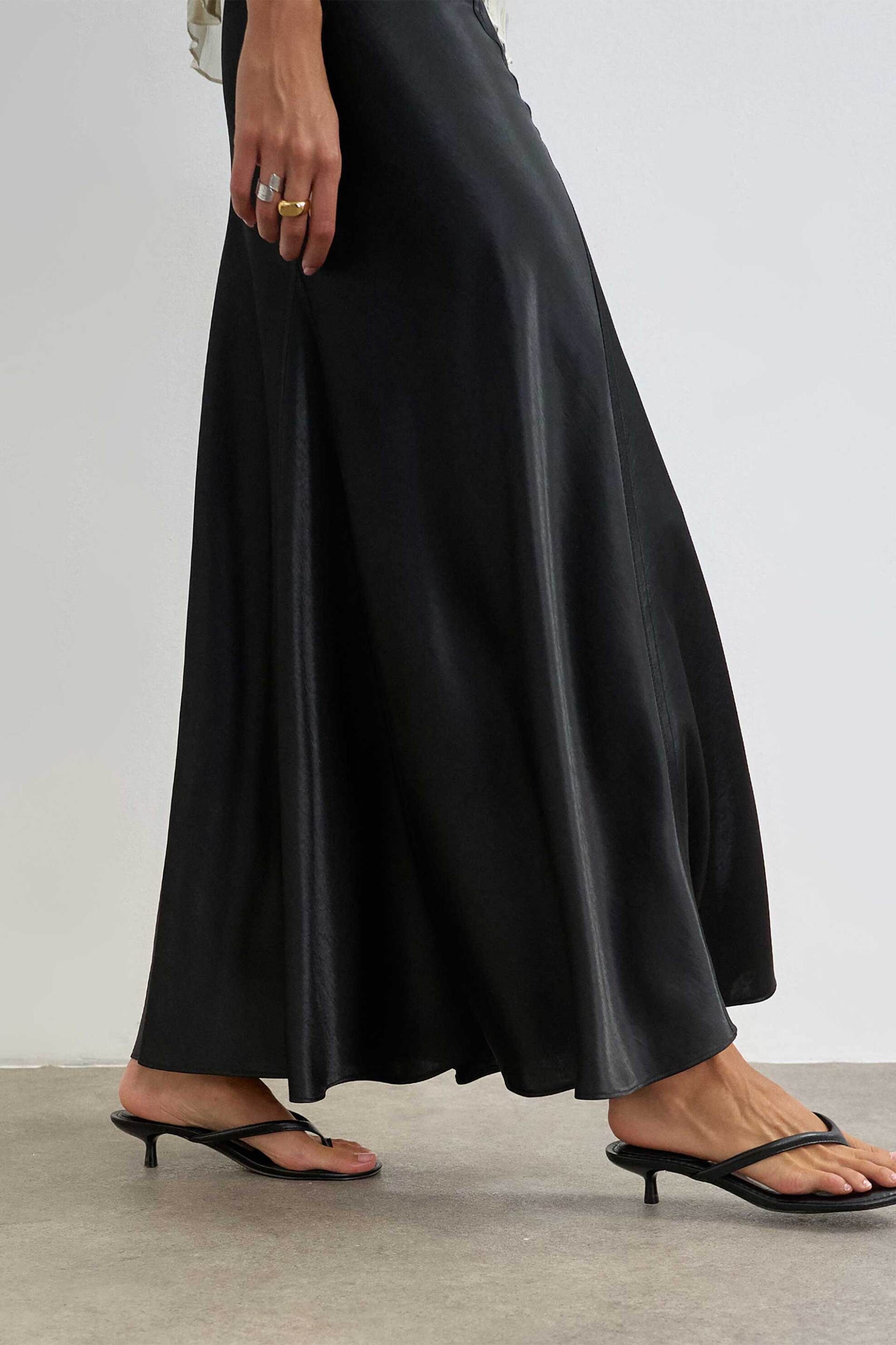 TOPSHOP Topshop γυναικεία maxi φούστα σατέν "Jessy" - 31001786 Μαύρο - 3