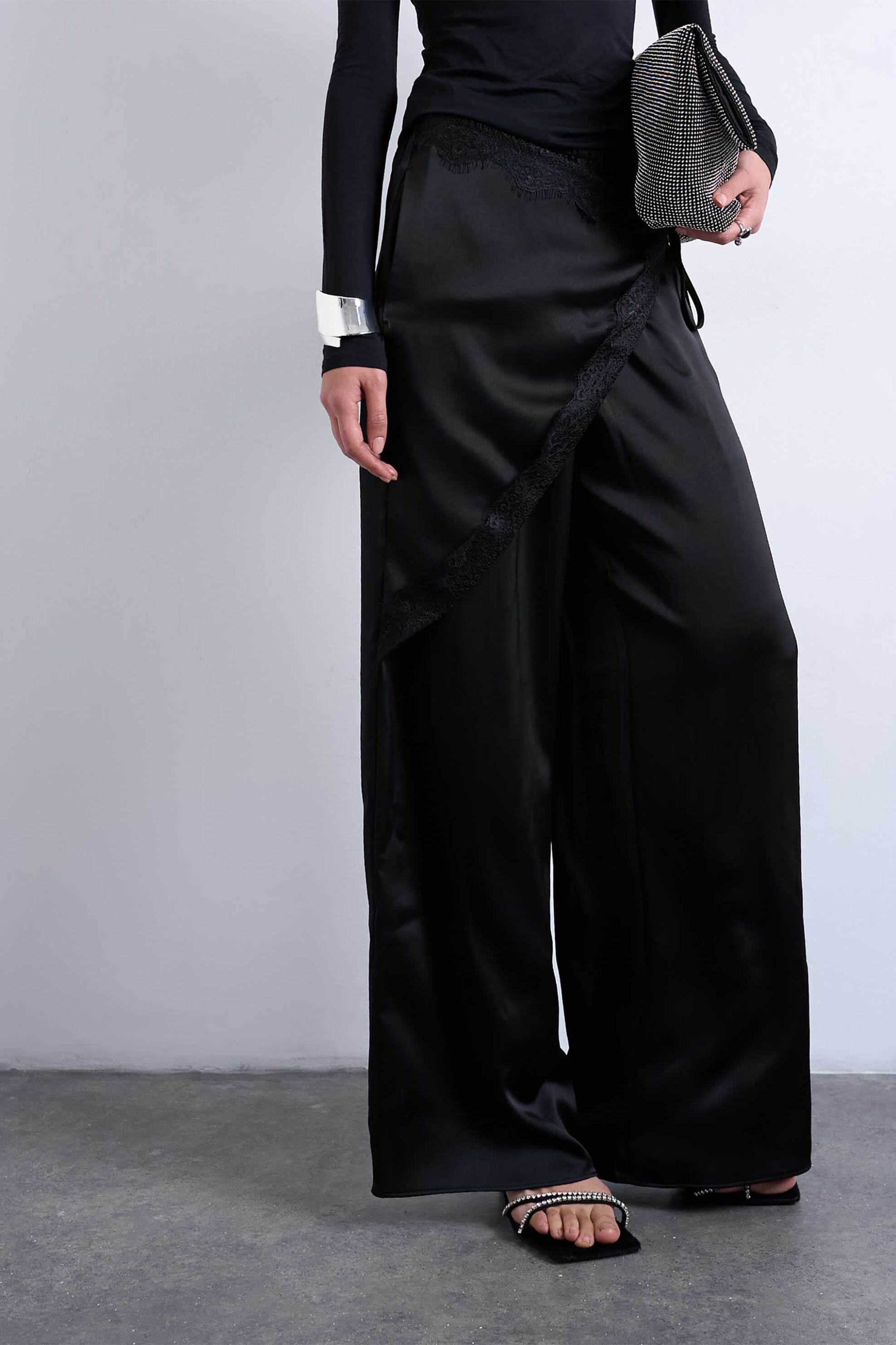 TOPSHOP Topshop γυναικείο παντελόνι Wide Leg "Elin" - 31001400 Μαύρο - 3
