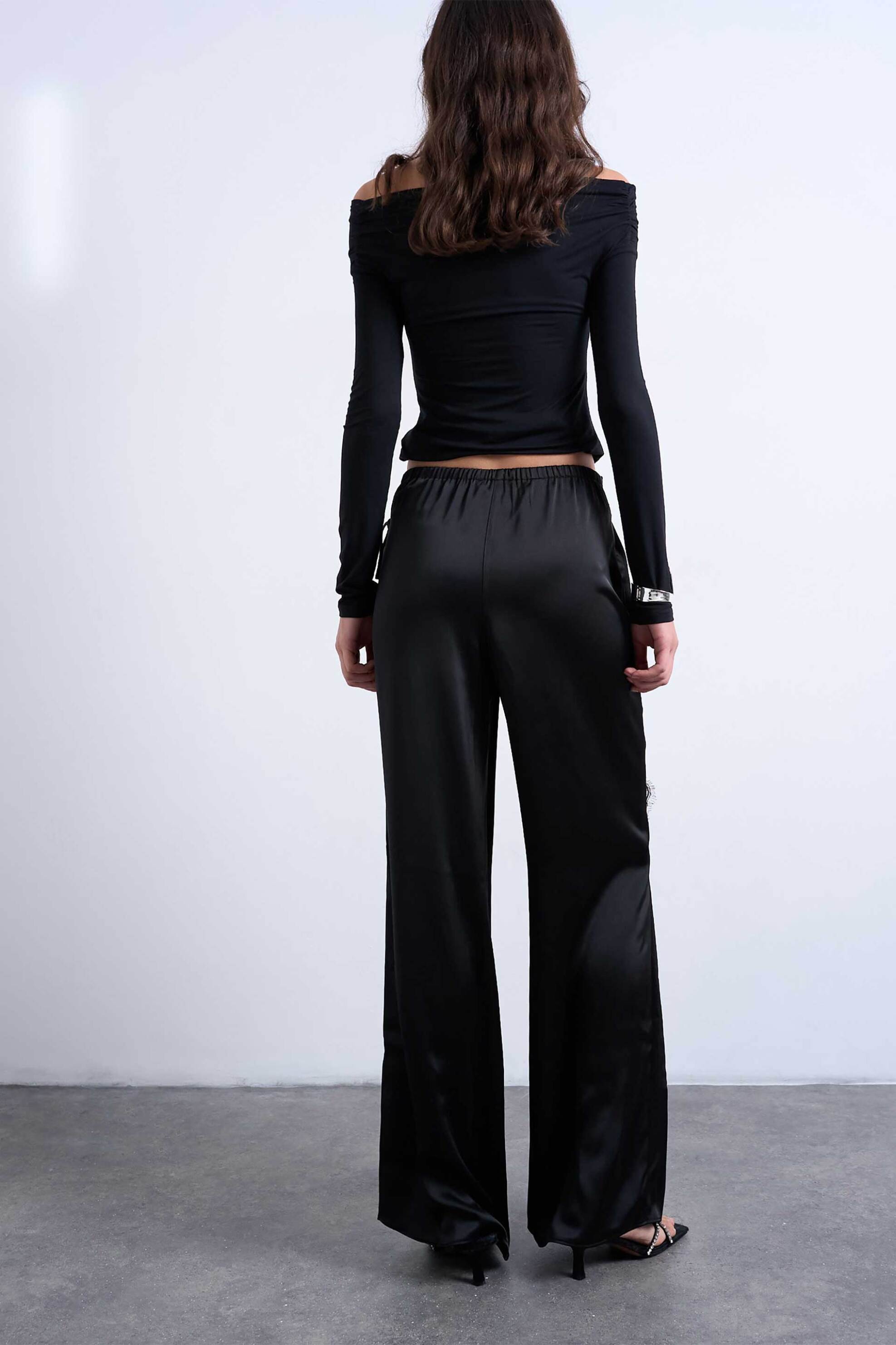 TOPSHOP Topshop γυναικείο παντελόνι Wide Leg "Elin" - 31001400 Μαύρο - 4