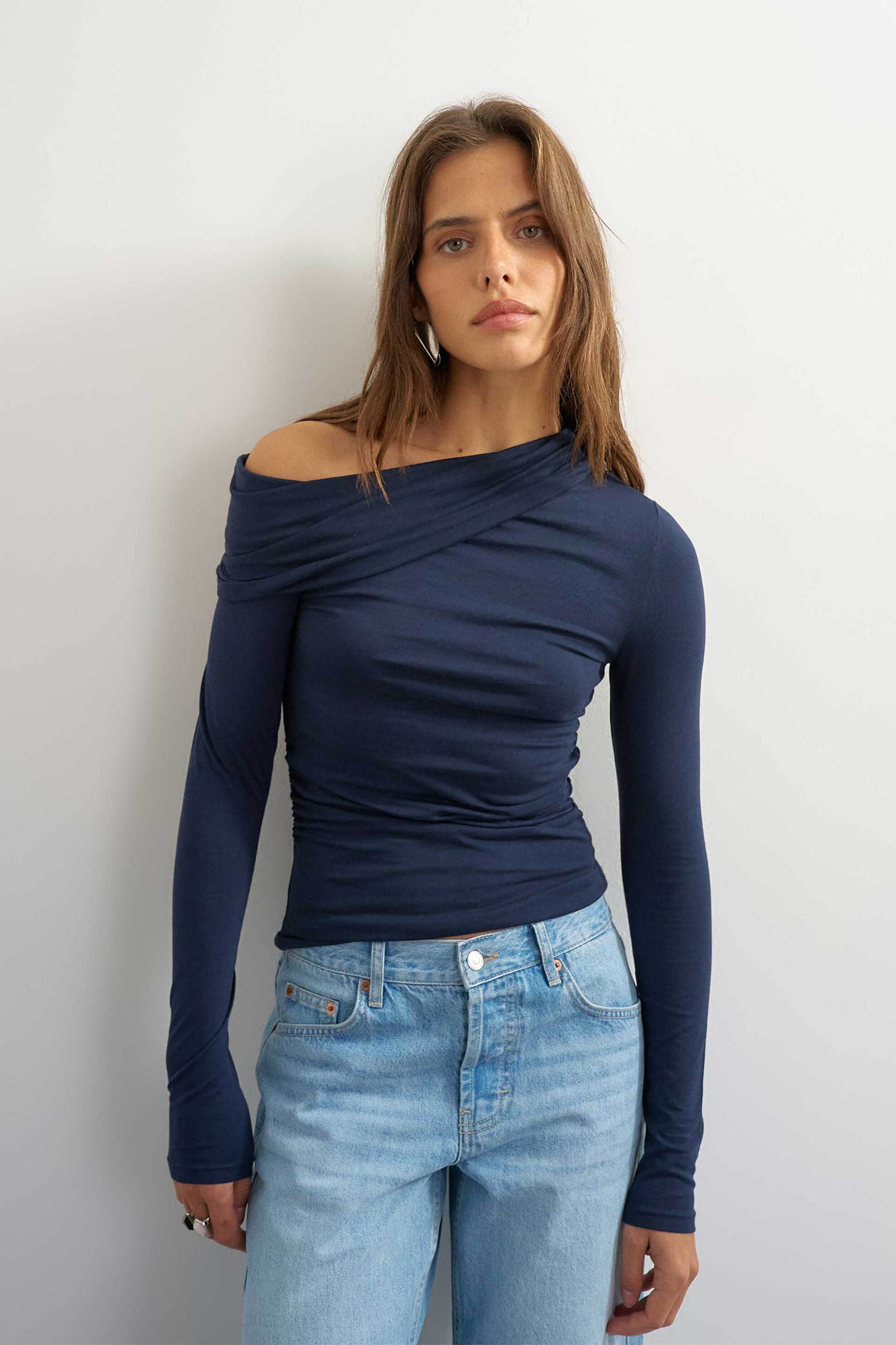 Topshop γυναικεία μπλούζα off shoulder 