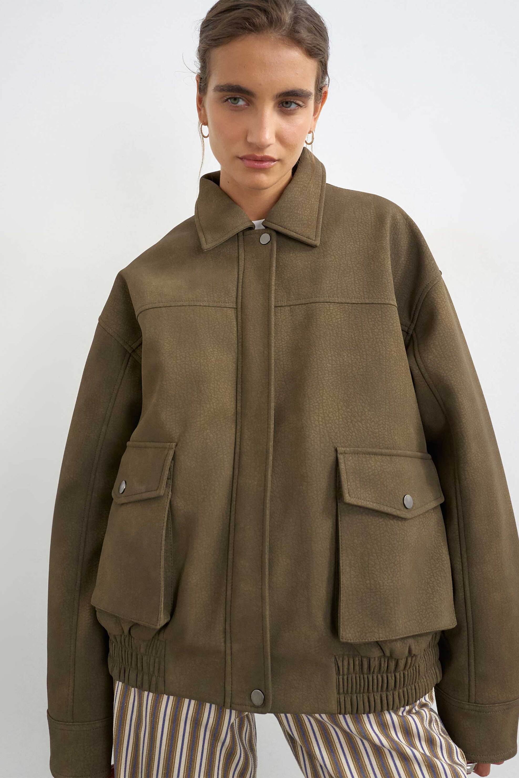 Topshop γυναικείο bomber jacket από faux δέρμα 