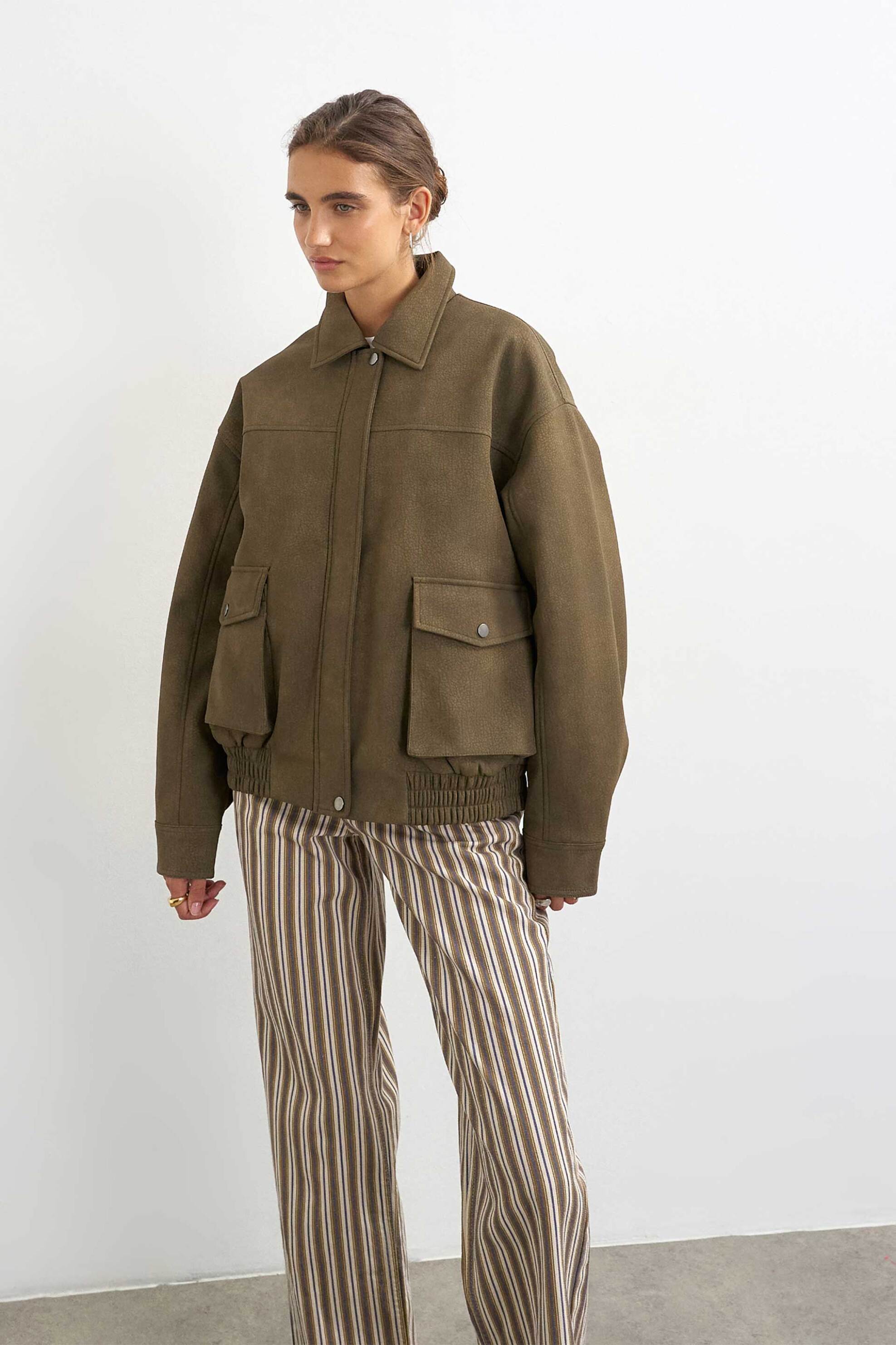 Topshop γυναικείο bomber jacket από faux δέρμα 