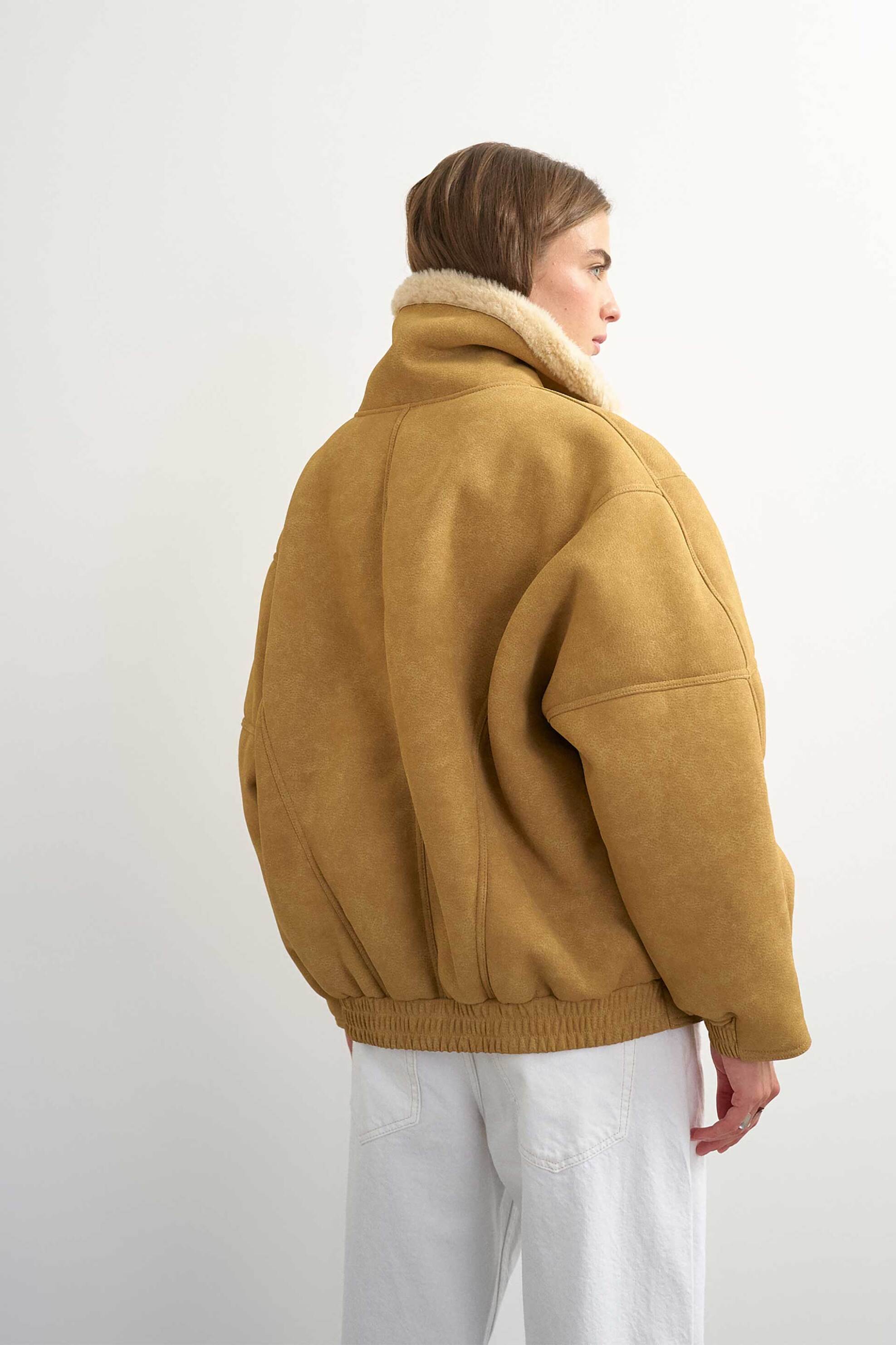TOPSHOP Topshop γυναικείο jacket από faux δέρμα "Tulla" - 31001597 Μπεζ - 4