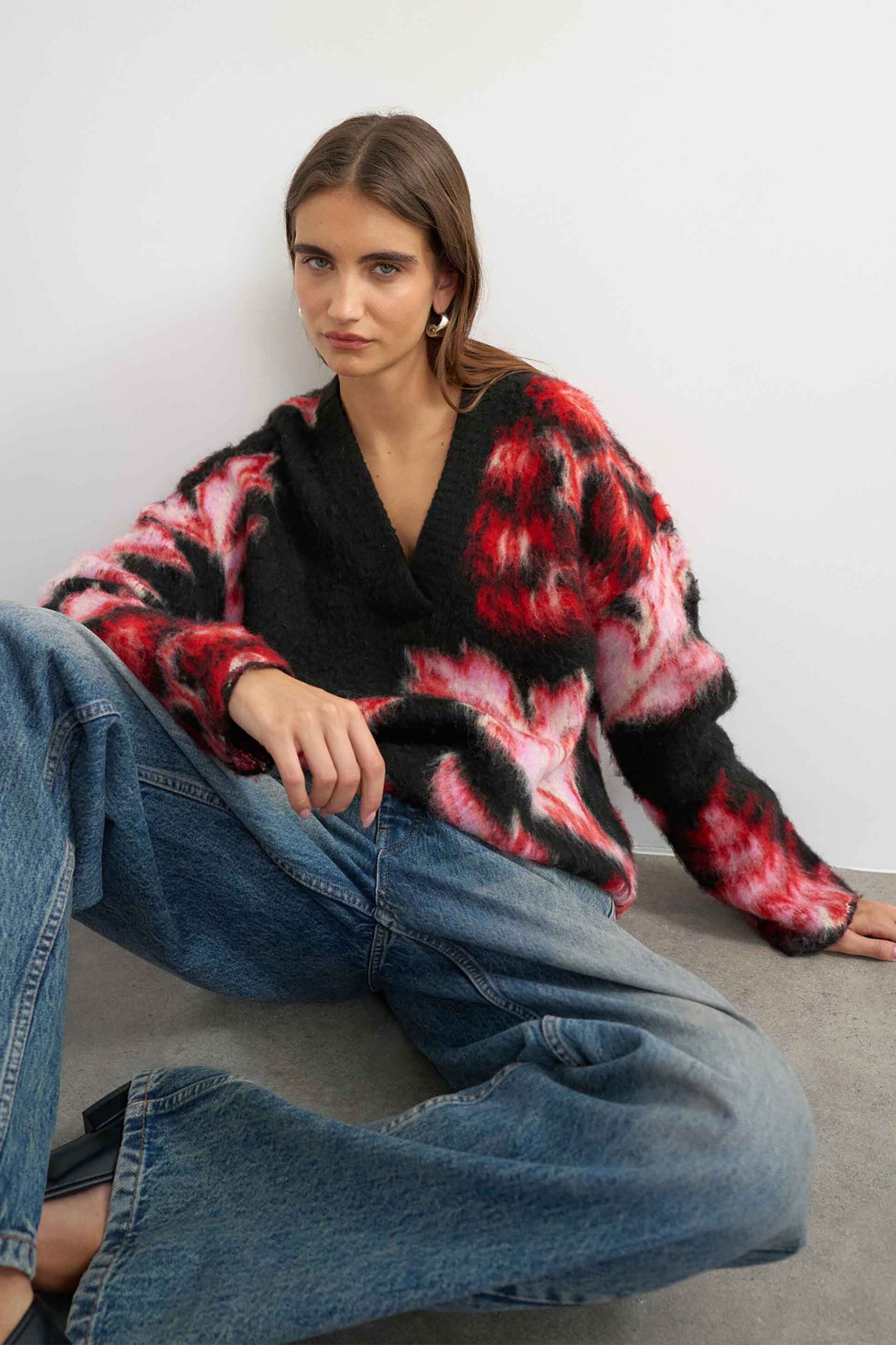 Topshop γυναικείο πουλόβερ με floral σχέδιο 