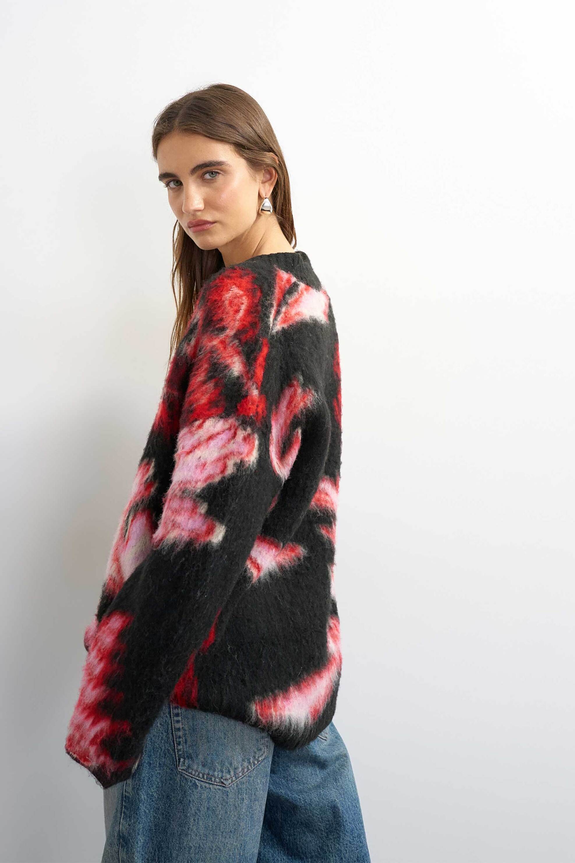 TOPSHOP Topshop γυναικείο πουλόβερ με floral σχέδιο "Dija" - 31002047 Μαύρο - 4