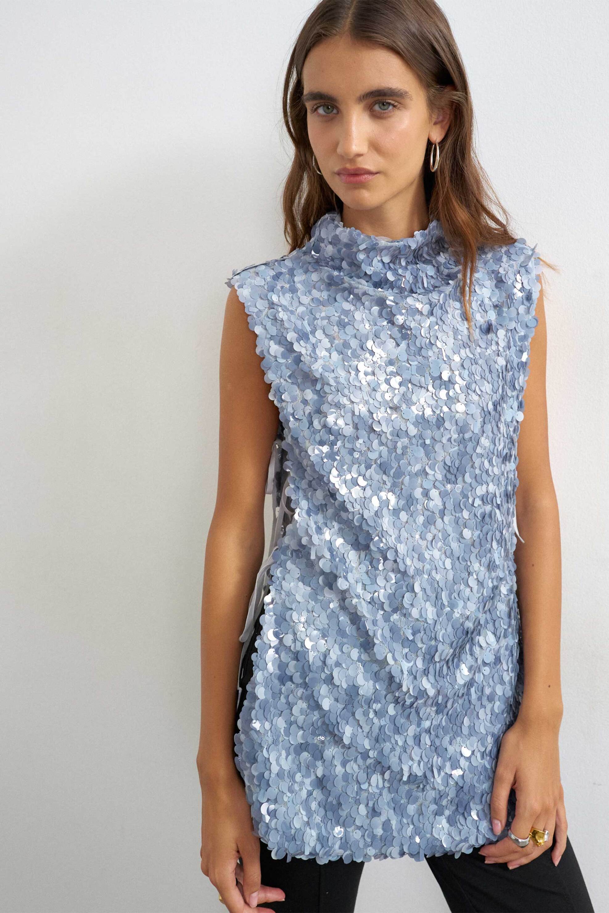 Topshop γυναικείο τοπ με παγιέτα 