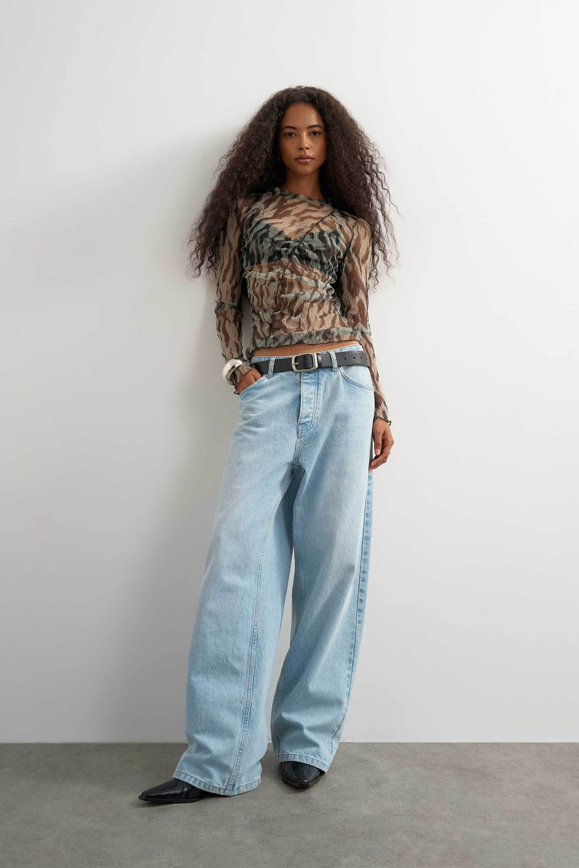 TOPSHOP Topshop γυναικείο τοπ ημιδιάφανο "Beate" - 31002202 Μαύρο - 3