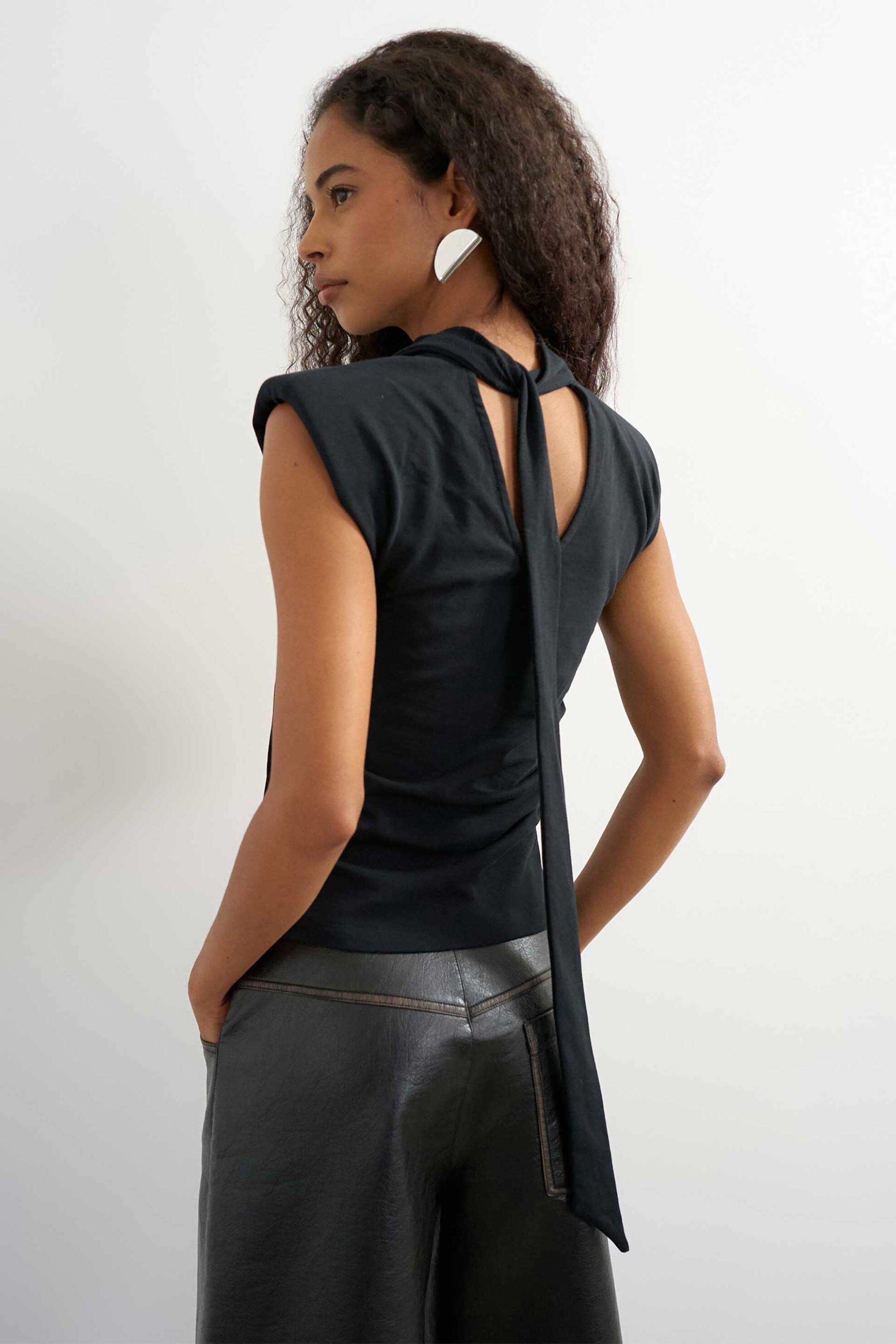 TOPSHOP Topshop γυναικείο τοπ με βάτες "Benda" - 31002217 Μαύρο - 4