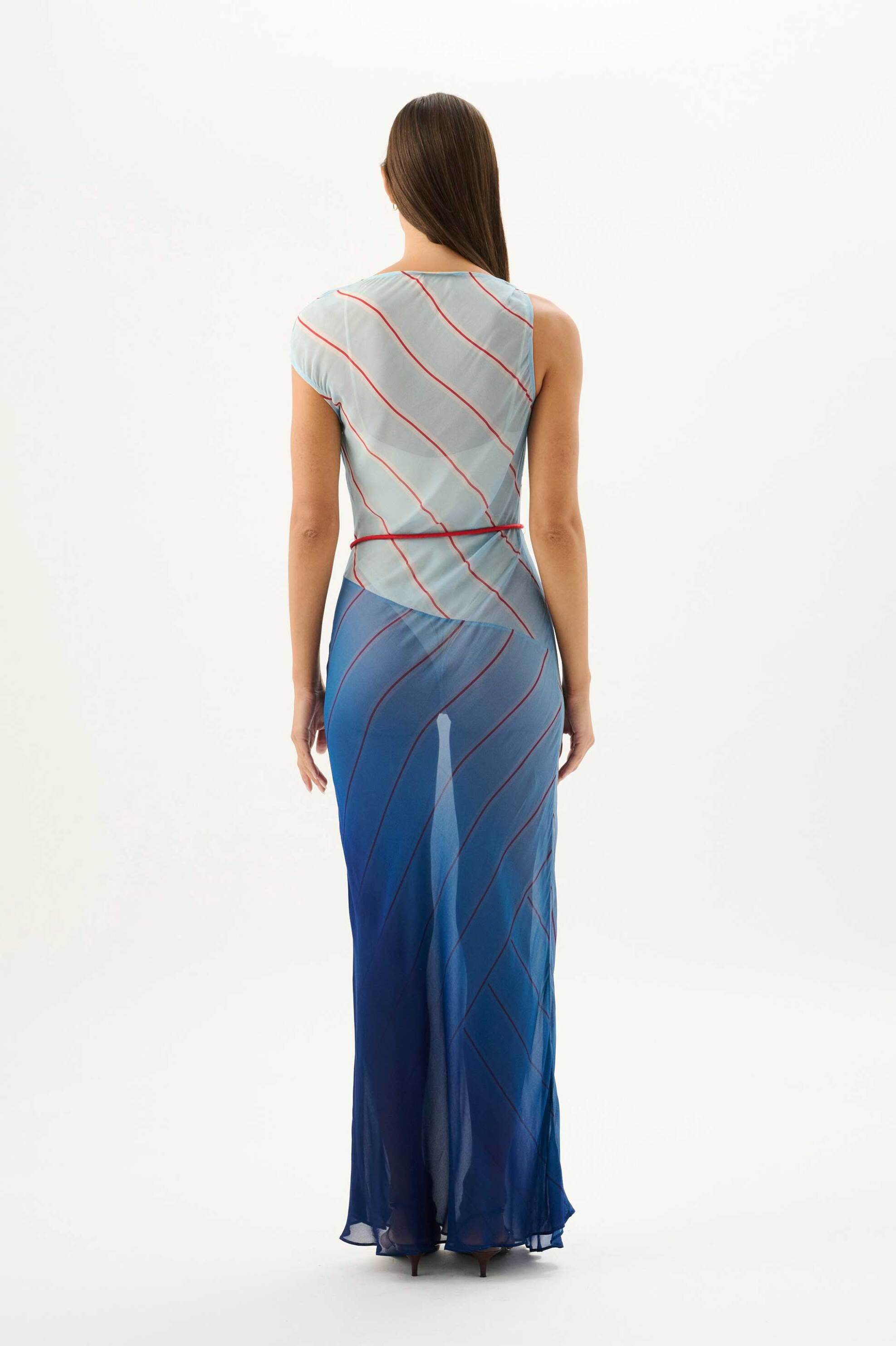 Roame γυναικείο maxi φόρεμα ημιδιάφανο "Capri" - R26D242 Γαλάζιο φωτογραφία