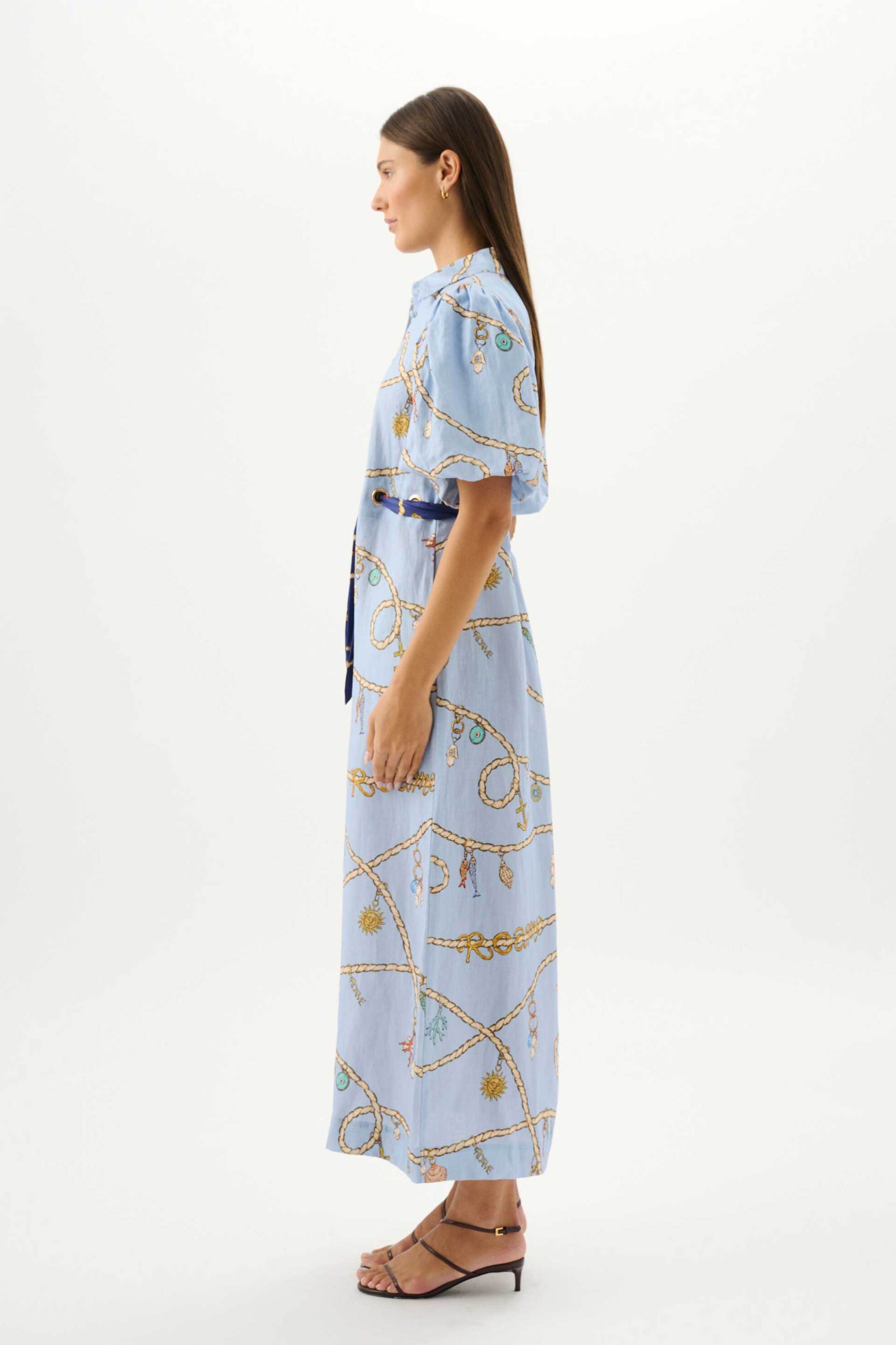 Roame γυναικείο midi φόρεμα σεμιζιέ "Berkeley" - R26D158 Γαλάζιο φωτογραφία