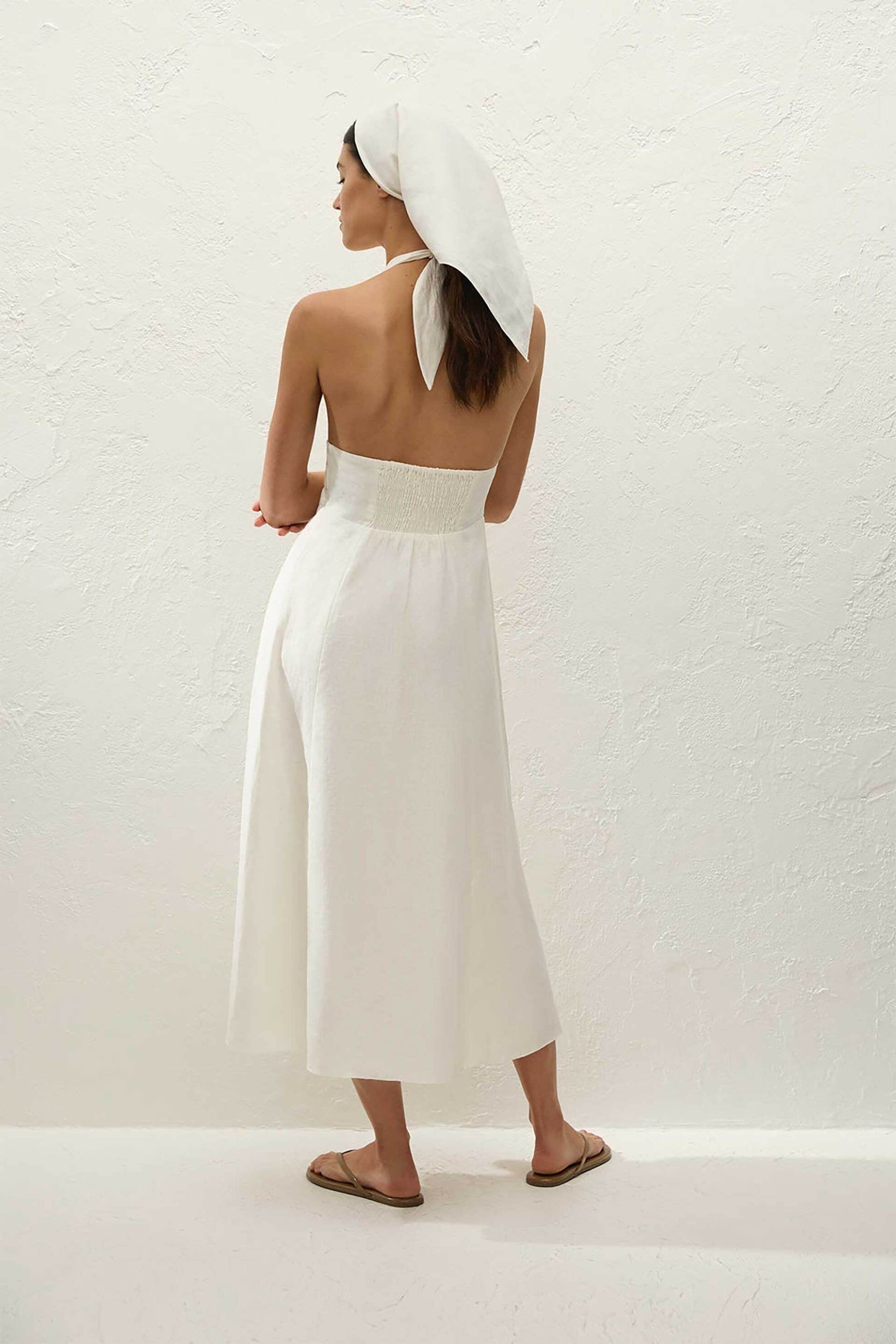 FAITHFULL THE BRAND Faithful The Brand γυναικείο φόρεμα midi "Bianca" - FF4693-L-WHT Λευκό - 4