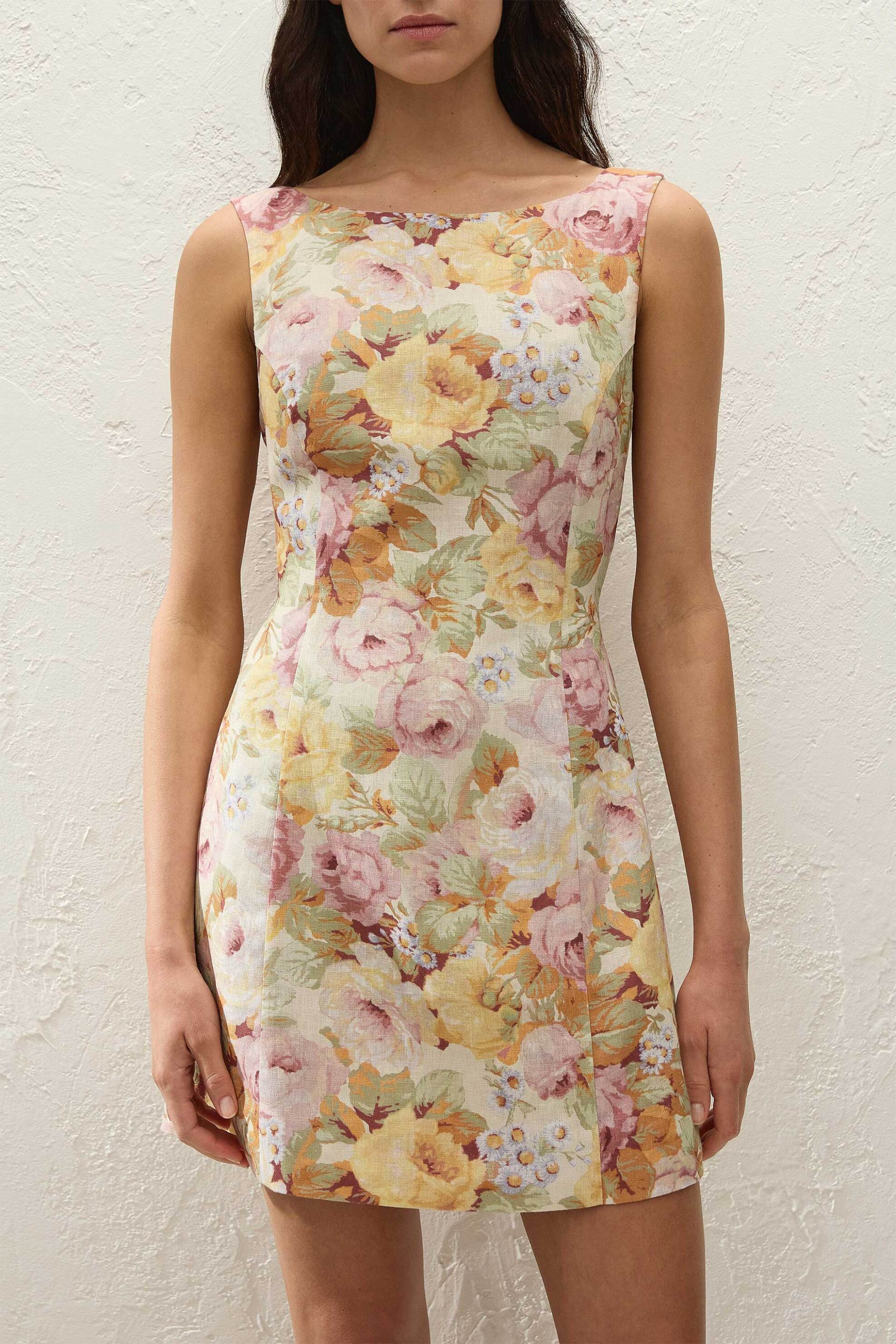 FAITHFULL THE BRAND Faithful The Brand γυναικείο mini φόρεμα με floral print "Sofia" - FF4304-GDO Πολύχρωμο - 2