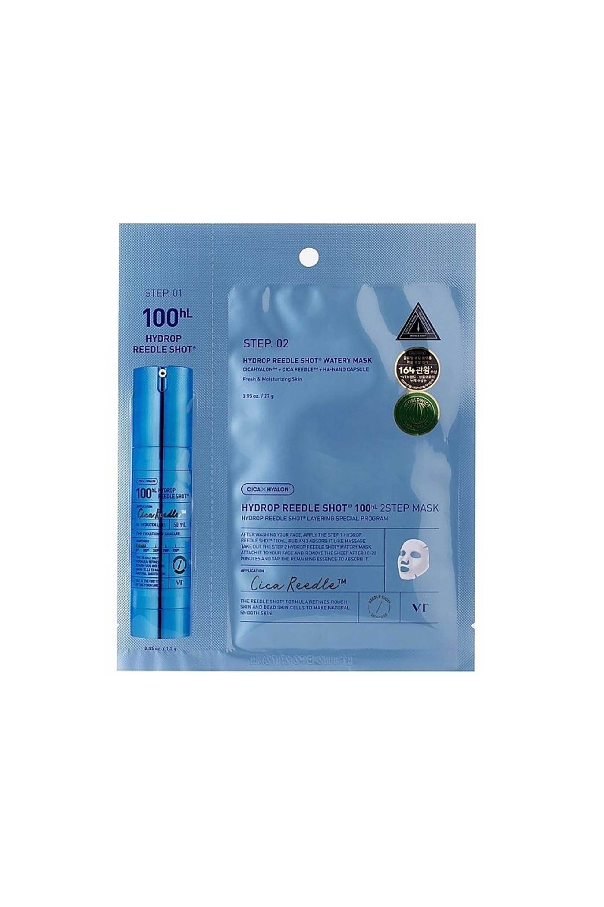 VT Hydrop Reedle Shot 100 2-Step Mask - Μάσκα Με Υαλουρονικό Και Τεχνολογία Microneedle 1,5 + 27 gr - 8803463007607