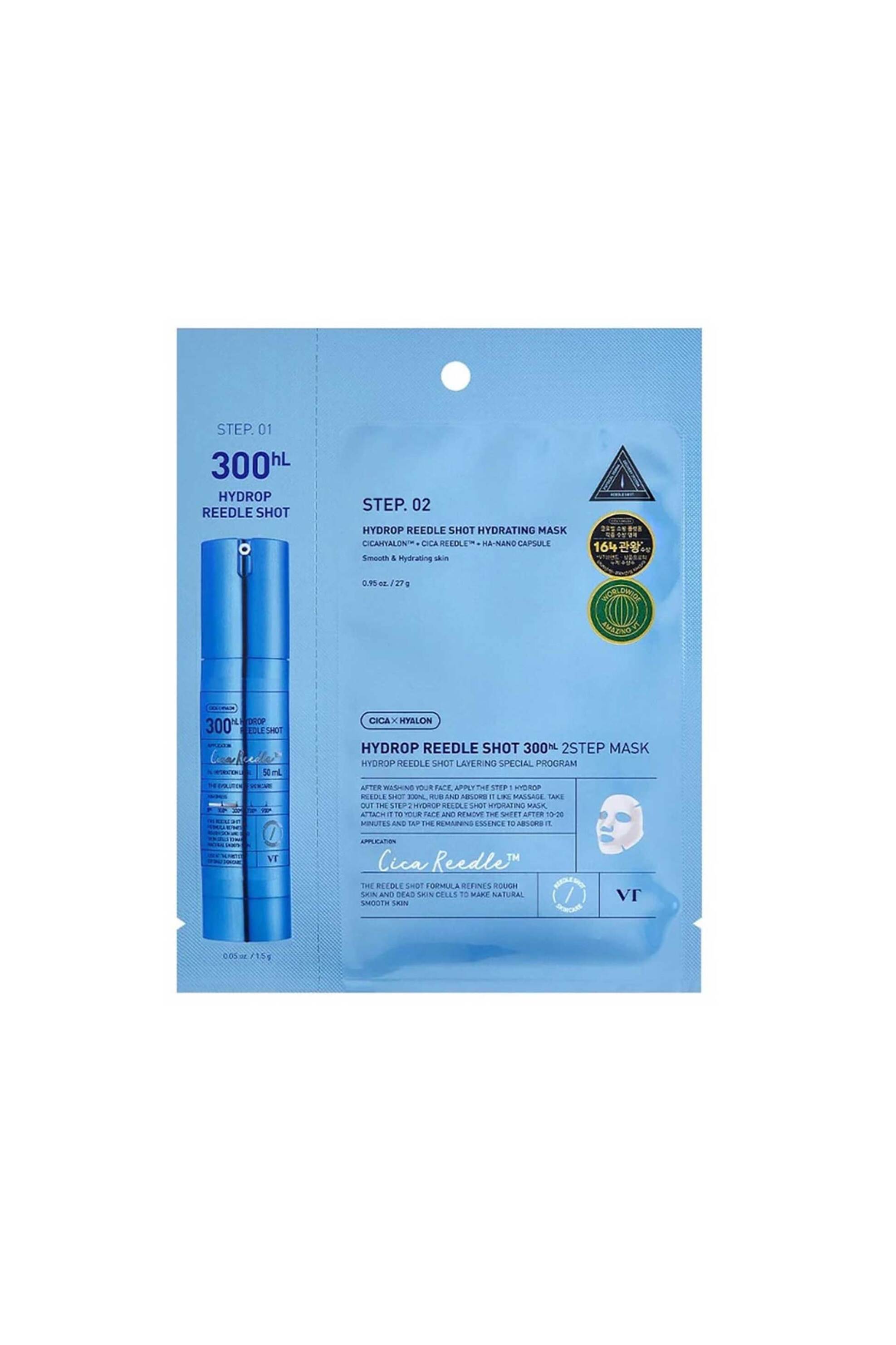 VT Hydrop Reedle Shot 300hl 2-Step Mask - Μάσκα Με Υαλουρονικό Και Τεχνολογία Microneedle 1,5 + 27 gr - 8803463007614