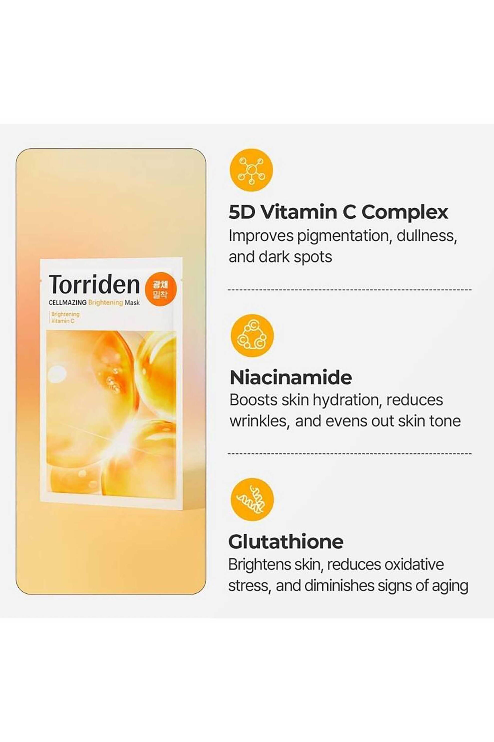 Torriden Cellmazing Brightening Mask - Μάσκα Λάμψης 26 ml - 8809784602187 φωτογραφία