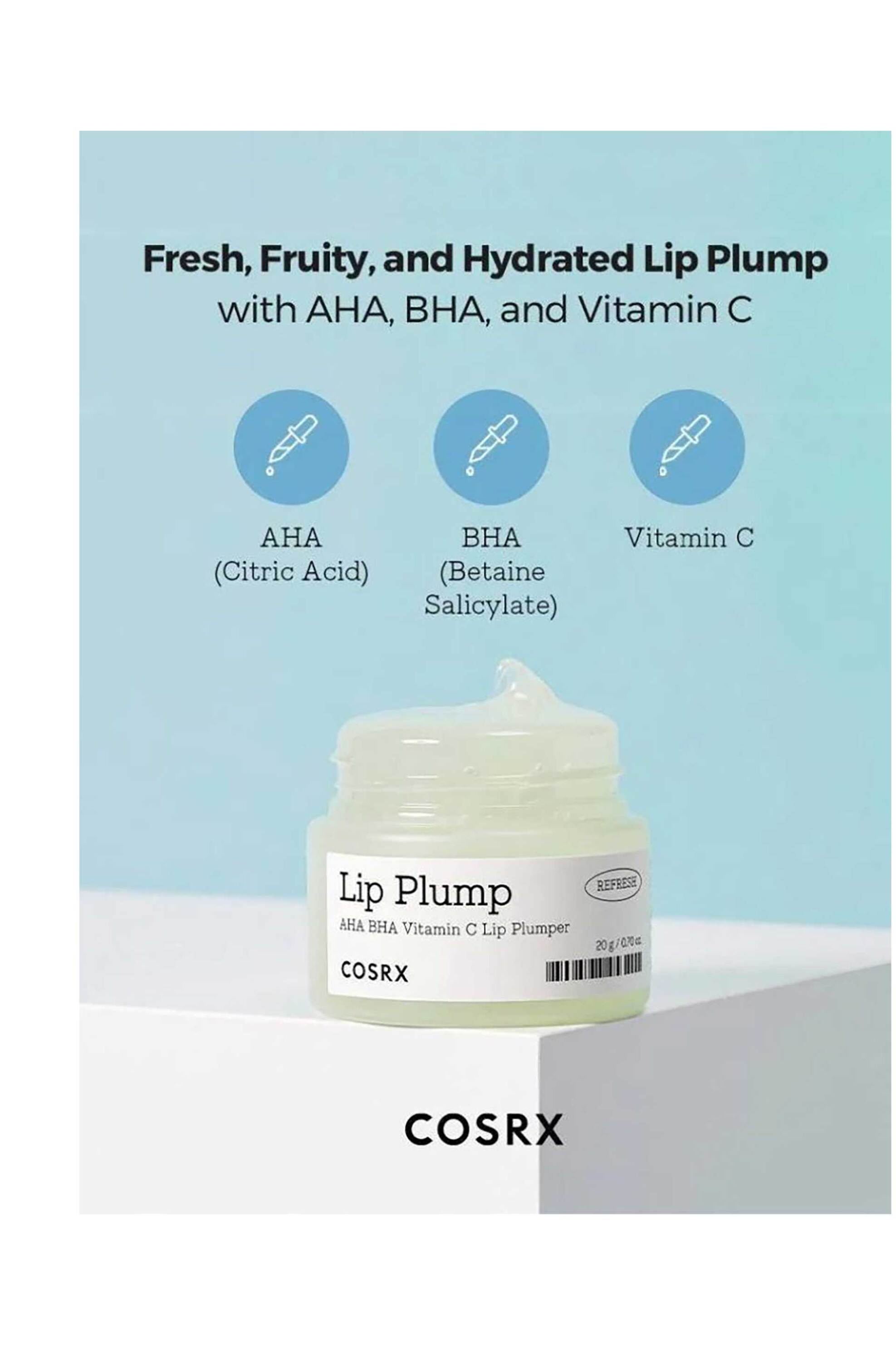Cosrx Refresh Aha Bha Vitamin C Lip Plumper - Ενυδάτωση & Λάμψη Για Σαρκώδη Χείλη 20 gr - 8809598454750 φωτογραφία