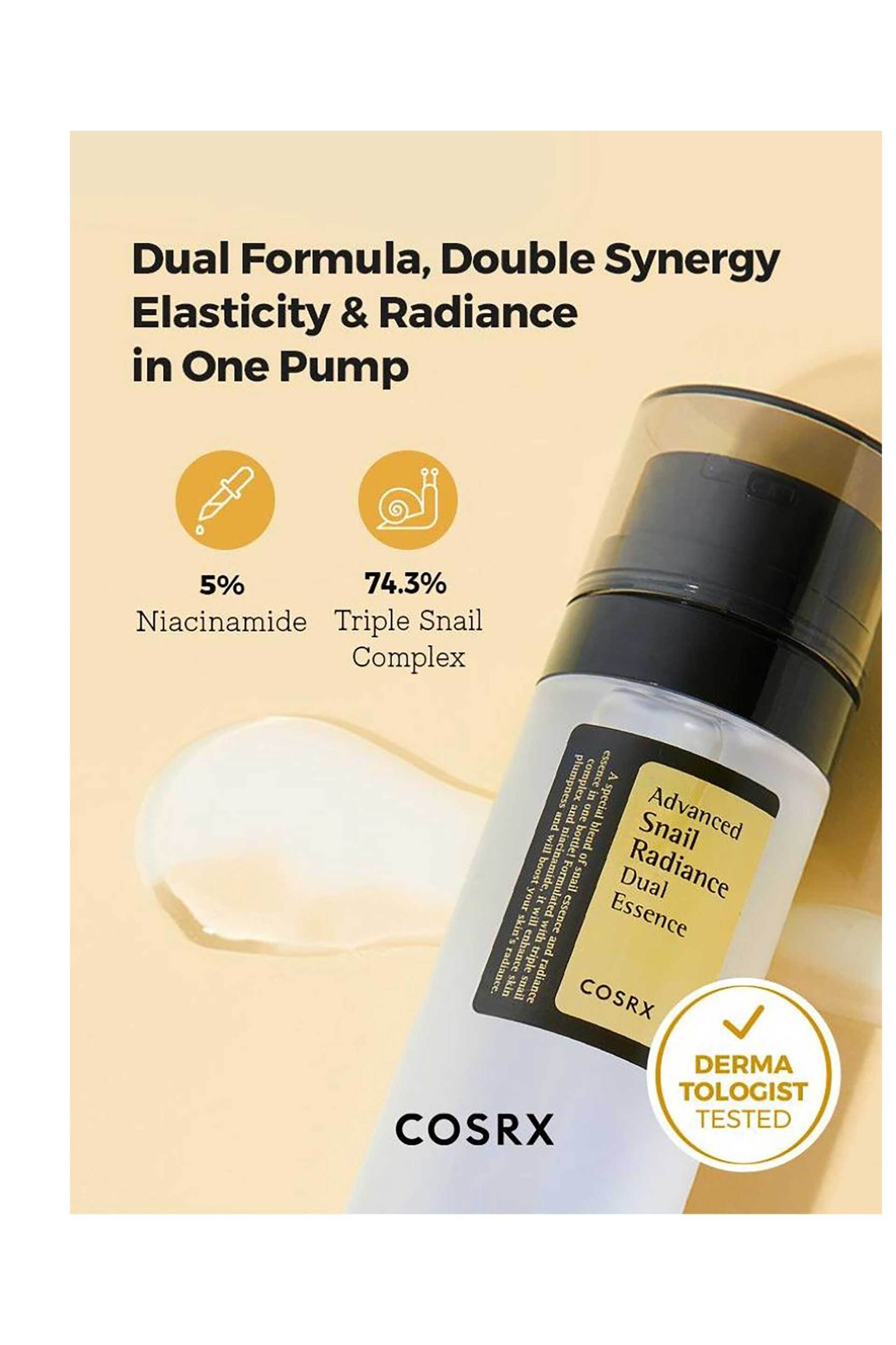 Cosrx Advanced Snail Radiance Dual Essence - Ενυδατικό Essence Με Σαλιγκάρι & Νιασιναμίδη 80 ml - 8809598455818 φωτογραφία