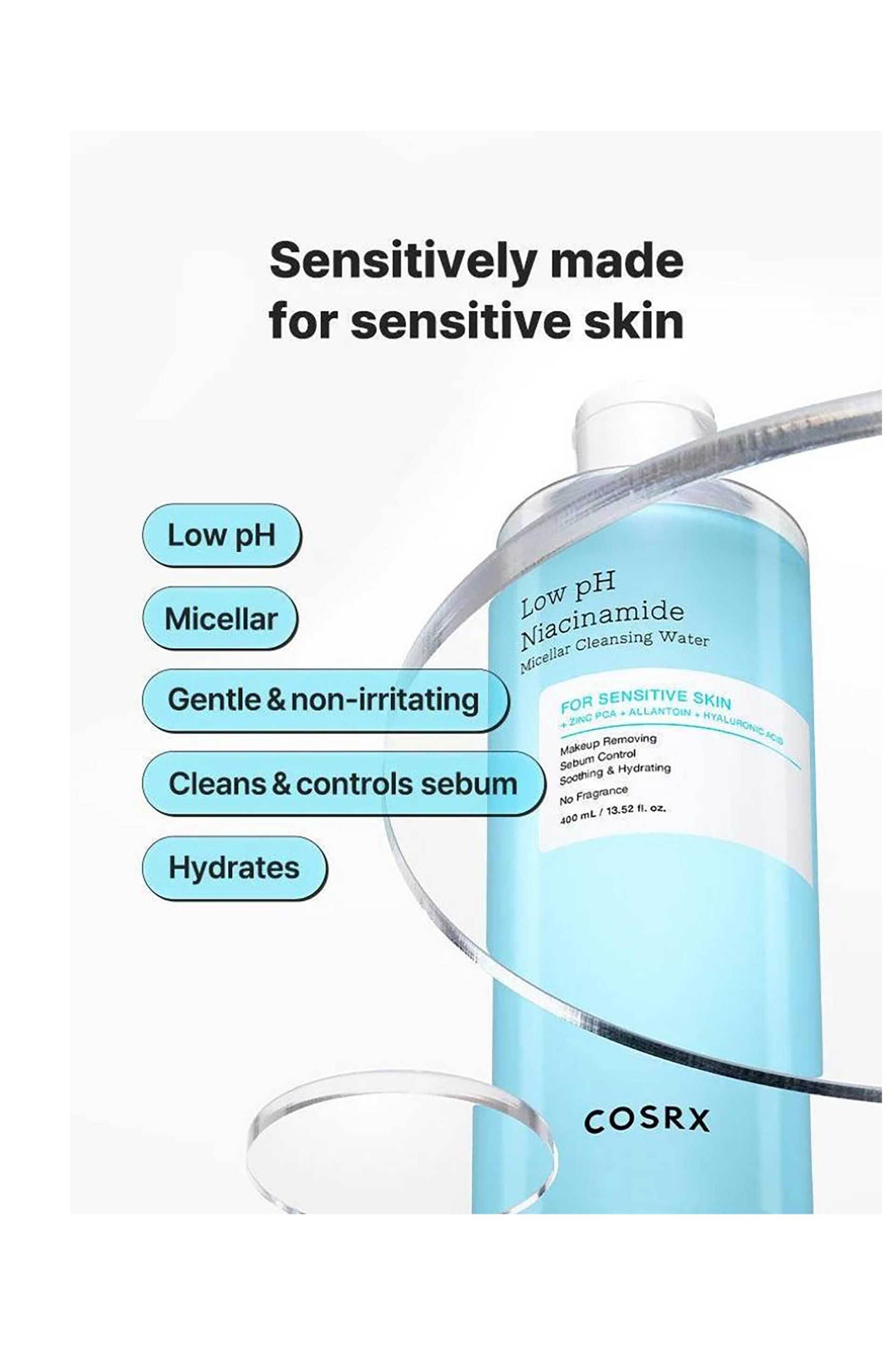 Cosrx Low Ph Niacinamide Micellar Cleansing Water - Νερό Καθαρισμού Με Χαμηλό Ph Για Ευαίσθητες Επιδερμίδες - 8809598455627 φωτογραφία