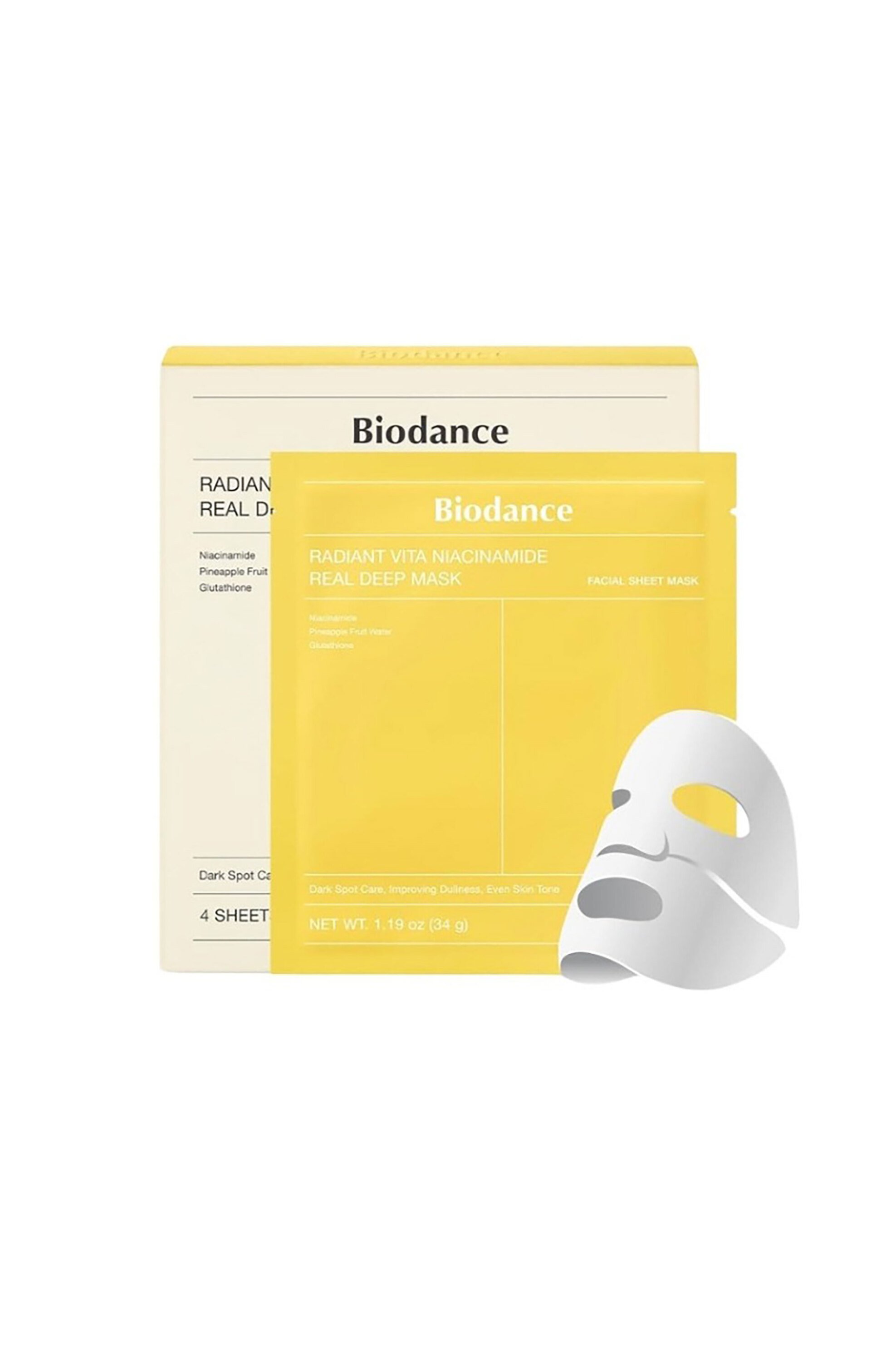 BIODANCE Biodance Radiant Vita Niacinamide Real Deep Mask - Μάσκα Για Λάμψη 34 gr - 8809891184583