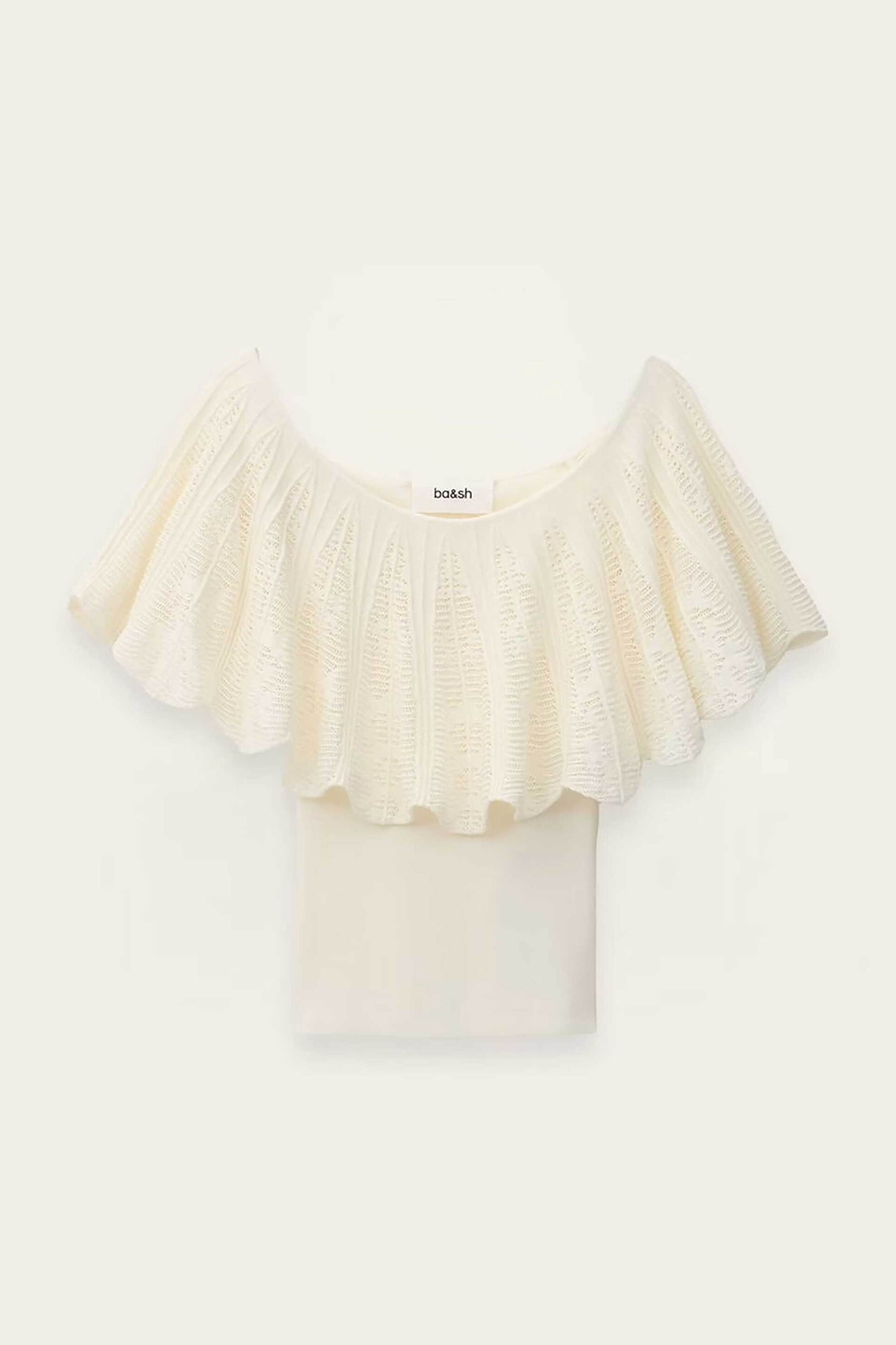 Ba Sh Γυναικείο Τοπ με Off-Shoulder Σχέδιο Salda - Salde26 Λευκό