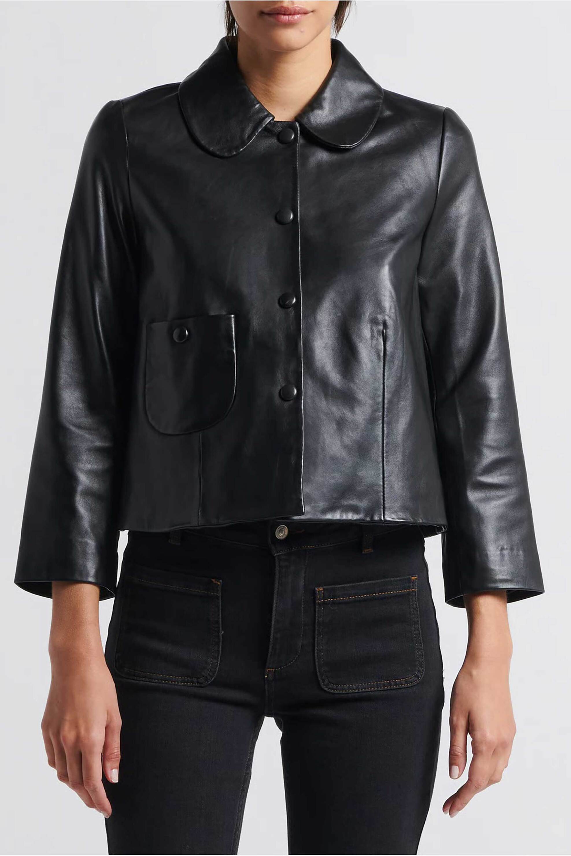 BA&SH ba&sh γυναικείο δερμάτινο jacket "Mylos" - MYLO00 Μαύρο