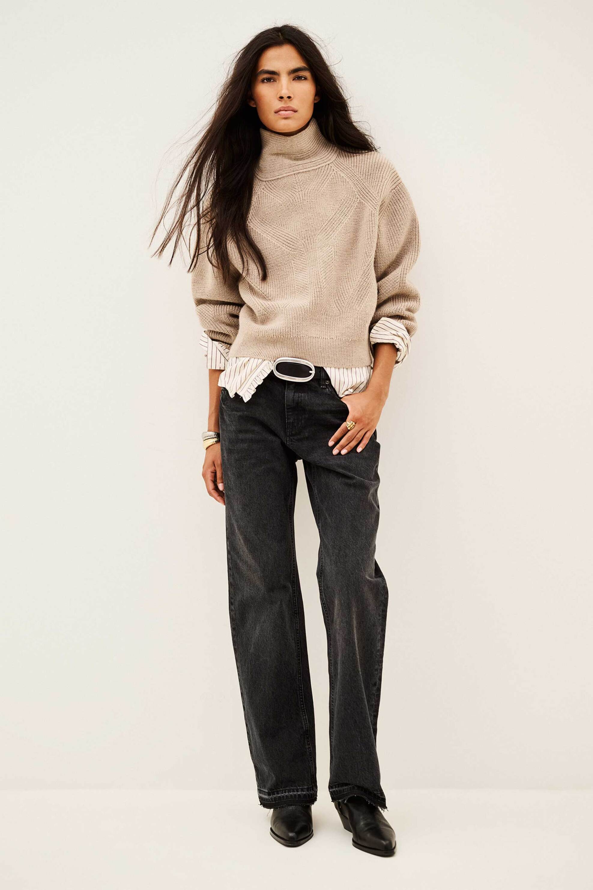 BA&SH ba&sh γυναικείο τζιν παντελόνι πεντάτσεπο Straight Fit "Vana" - BVANH26 Μαύρο