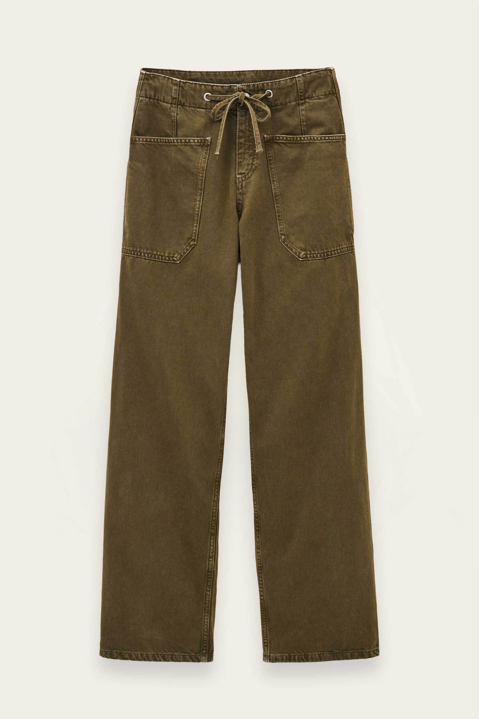 BA&SH ba&sh γυναικείο παντελόνι Straight Fit "Cocy" - CCOCH26 Χακί - 4