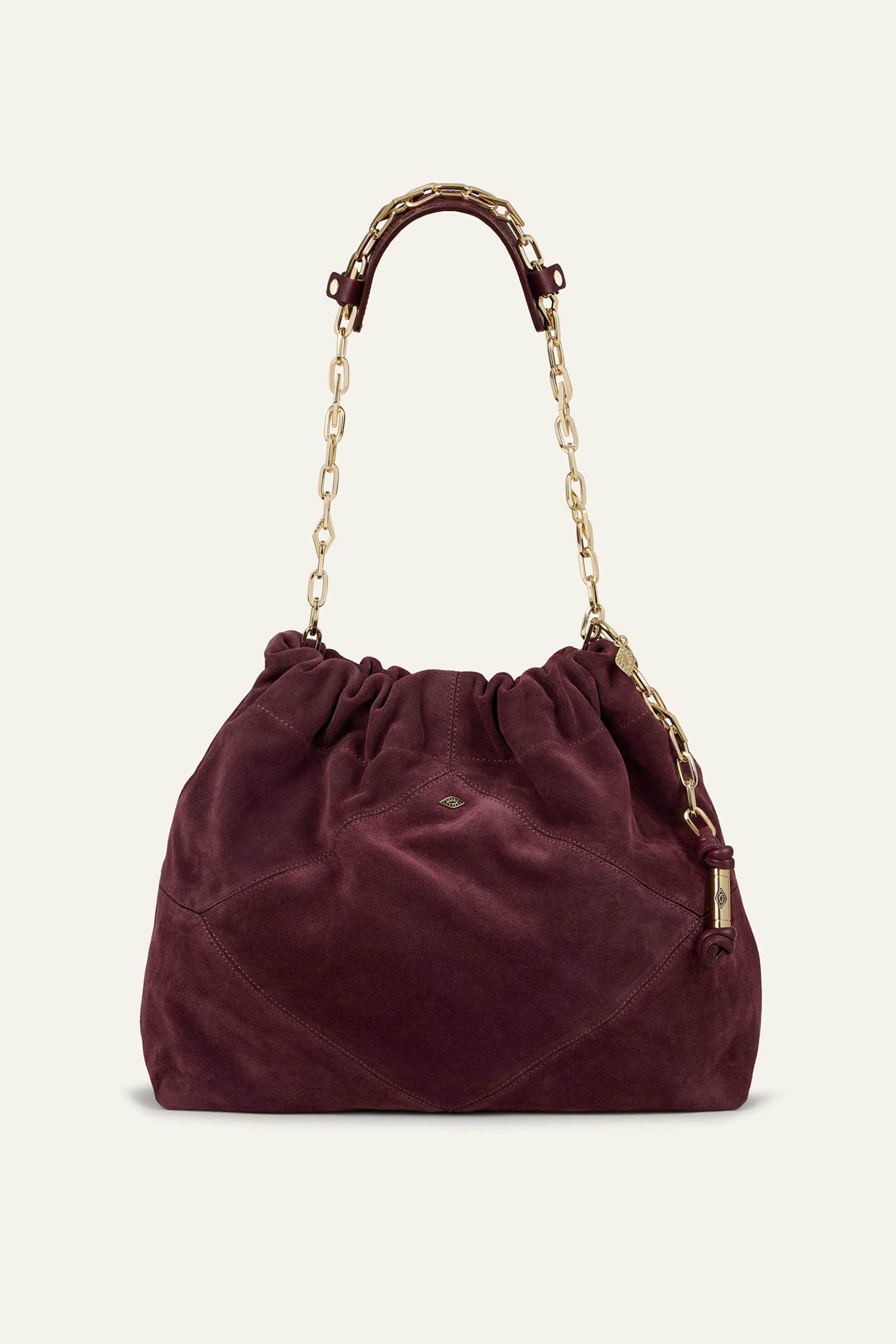 BA&SH ba&sh γυναικεία τσάντα ώμου tote με αλυσίδα suede - 2H26CFMS Μπορντό