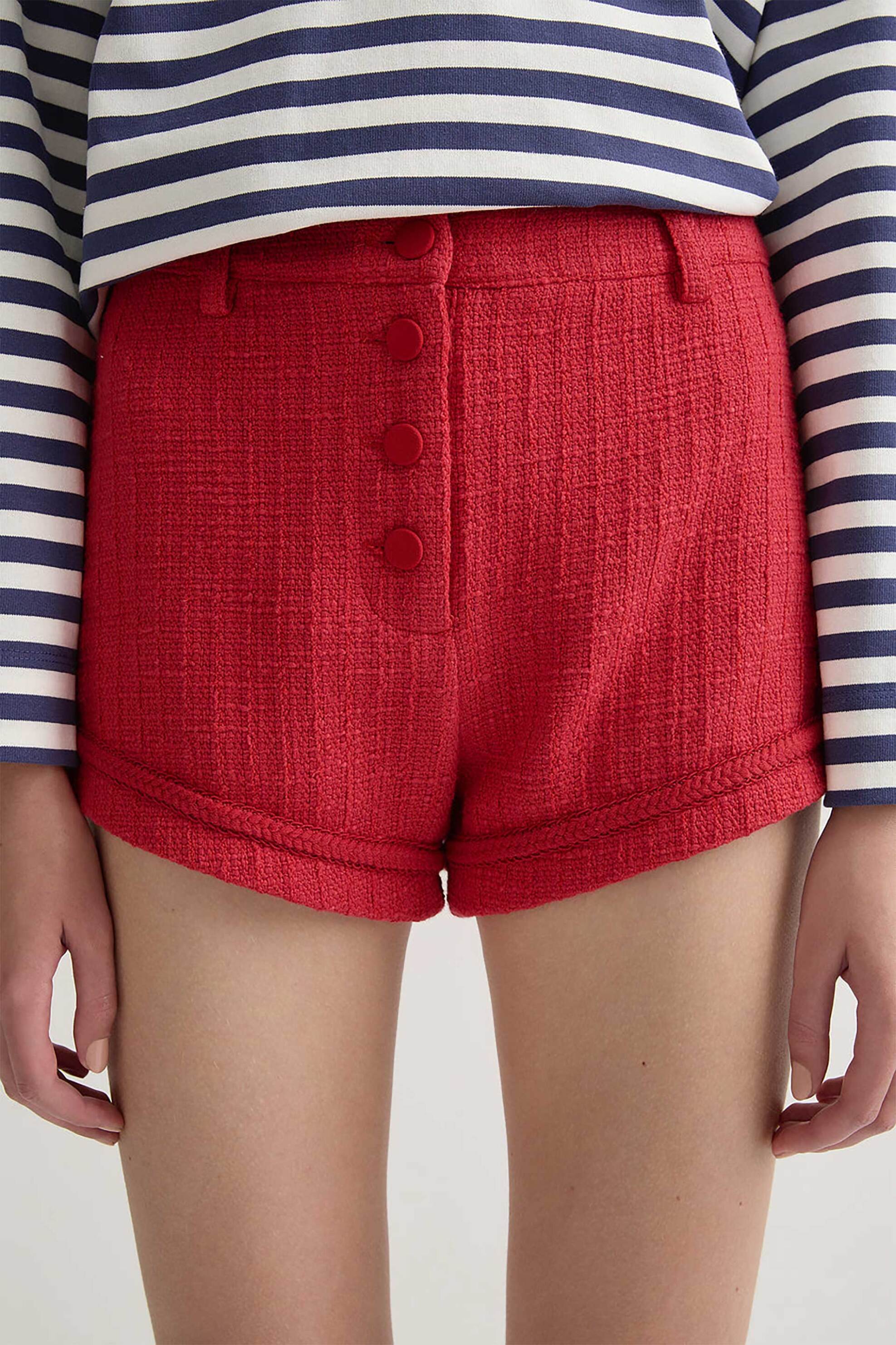 Posse γυναικείο σορτς ψηλόμεσο "Jacqueline" - PS1778-SCA Κόκκινο φωτογραφία