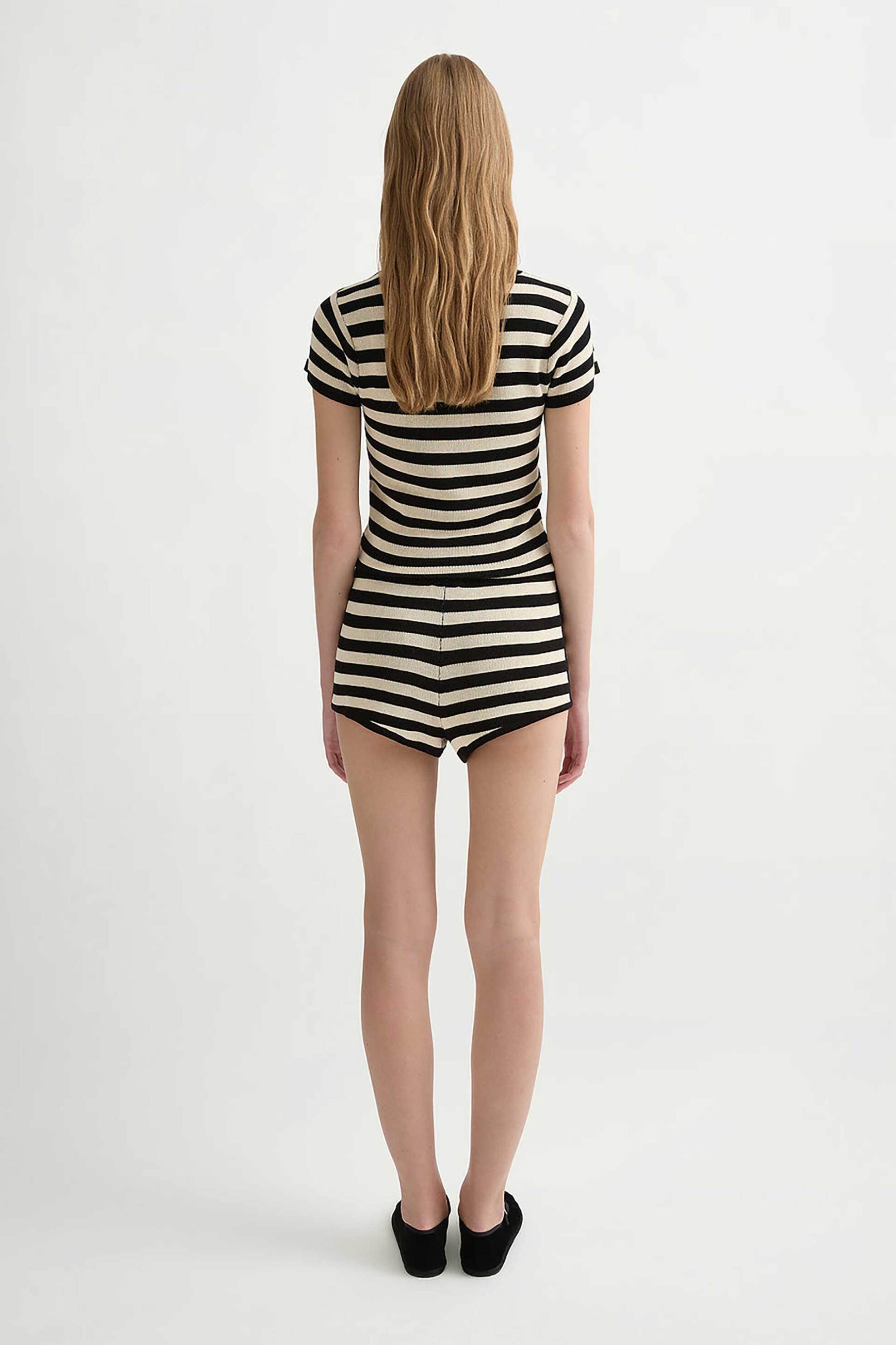 Posse γυναικεία μπλούζα πλεκτή με ριγέ σχέδιο "Birdie" - PS1780-CMB Μαύρο φωτογραφία