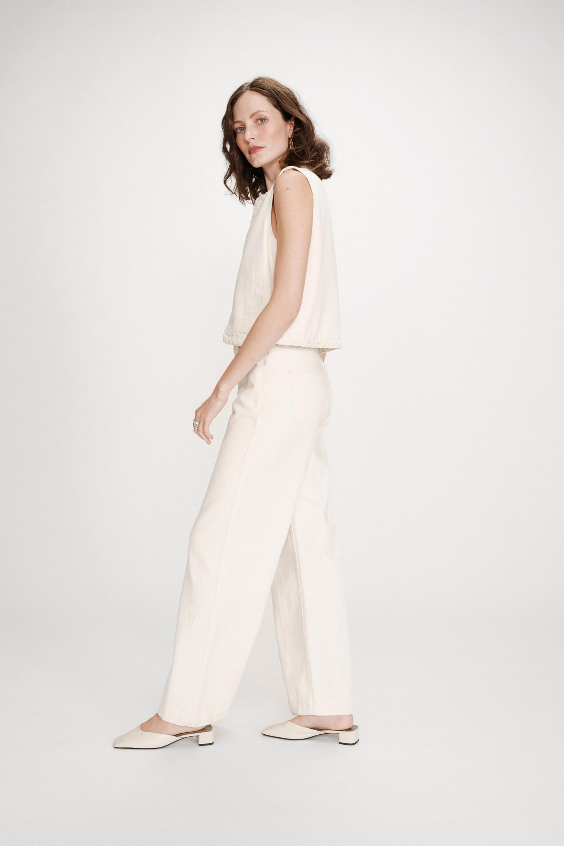 GRACE & MILA Grace & Mila γυναικείο τζιν παντελόνι Wide Leg "James" - JADEN/SS26 Εκρού - 2