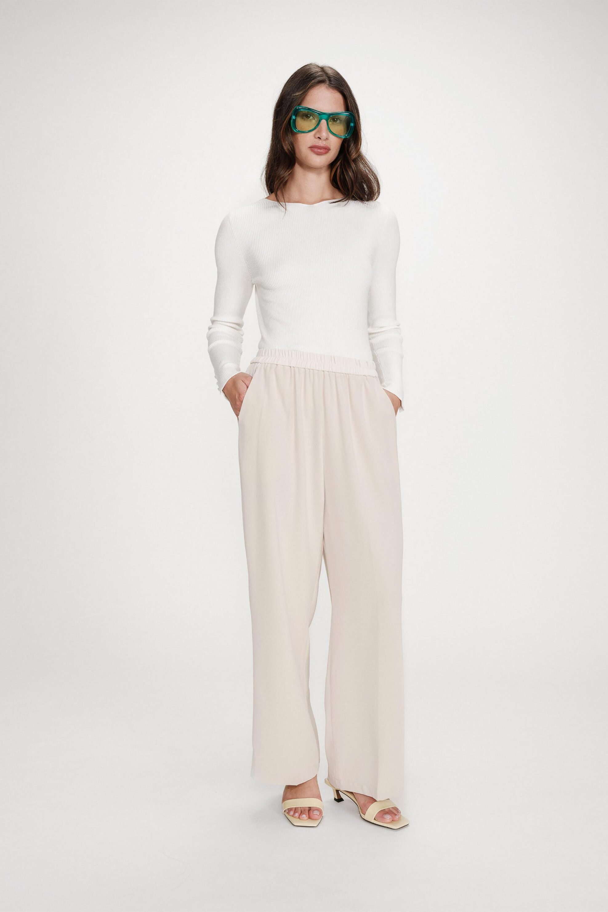 Grace & Mila γυναικείο παντελόνι Straight Leg "Noblesse" - NOBLESSE/SS26 Εκρού