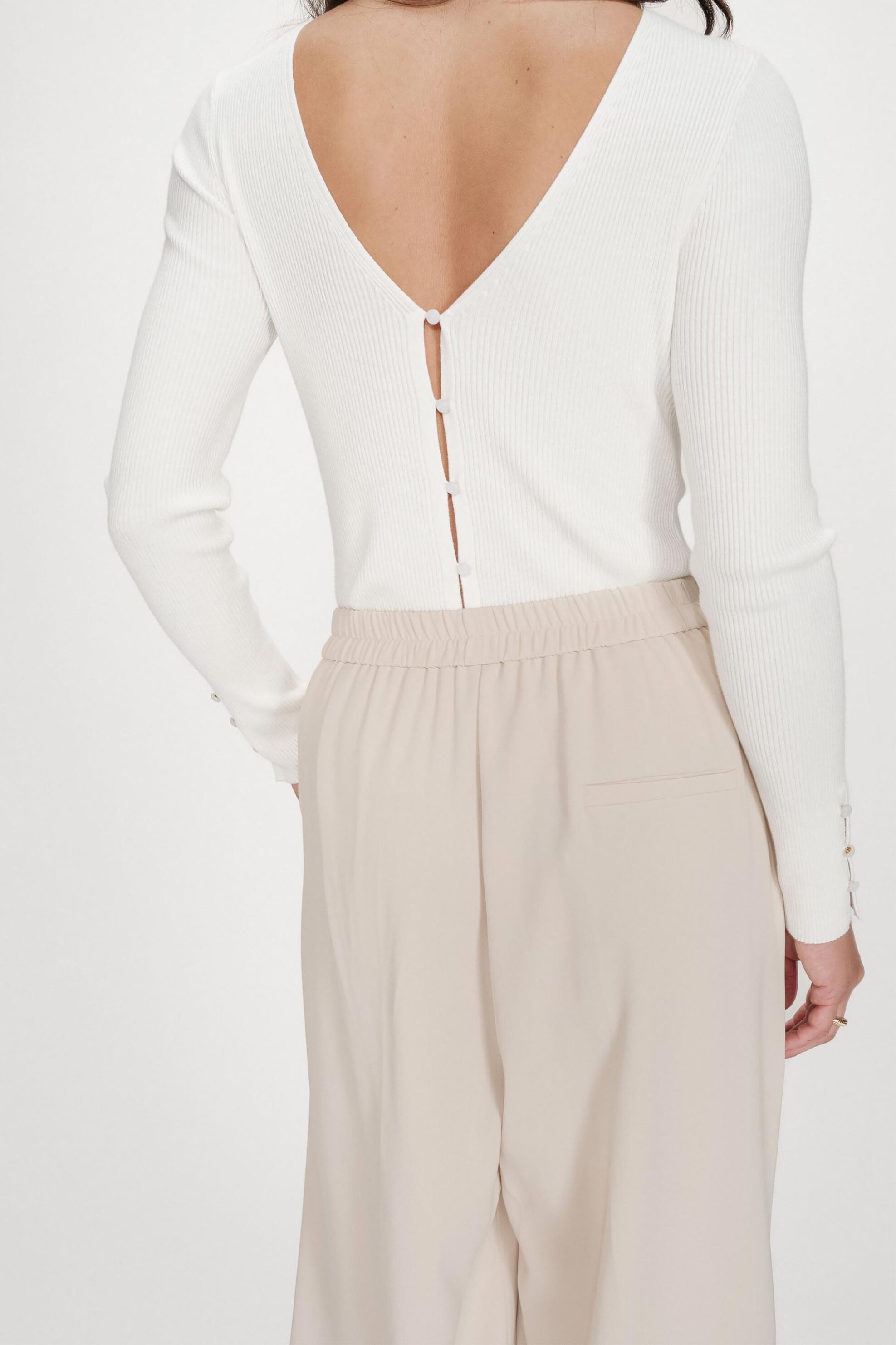 GRACE & MILA Grace & Mila γυναικείο παντελόνι Straight Leg "Noblesse" - NOBLESSE/SS26 Εκρού - 3